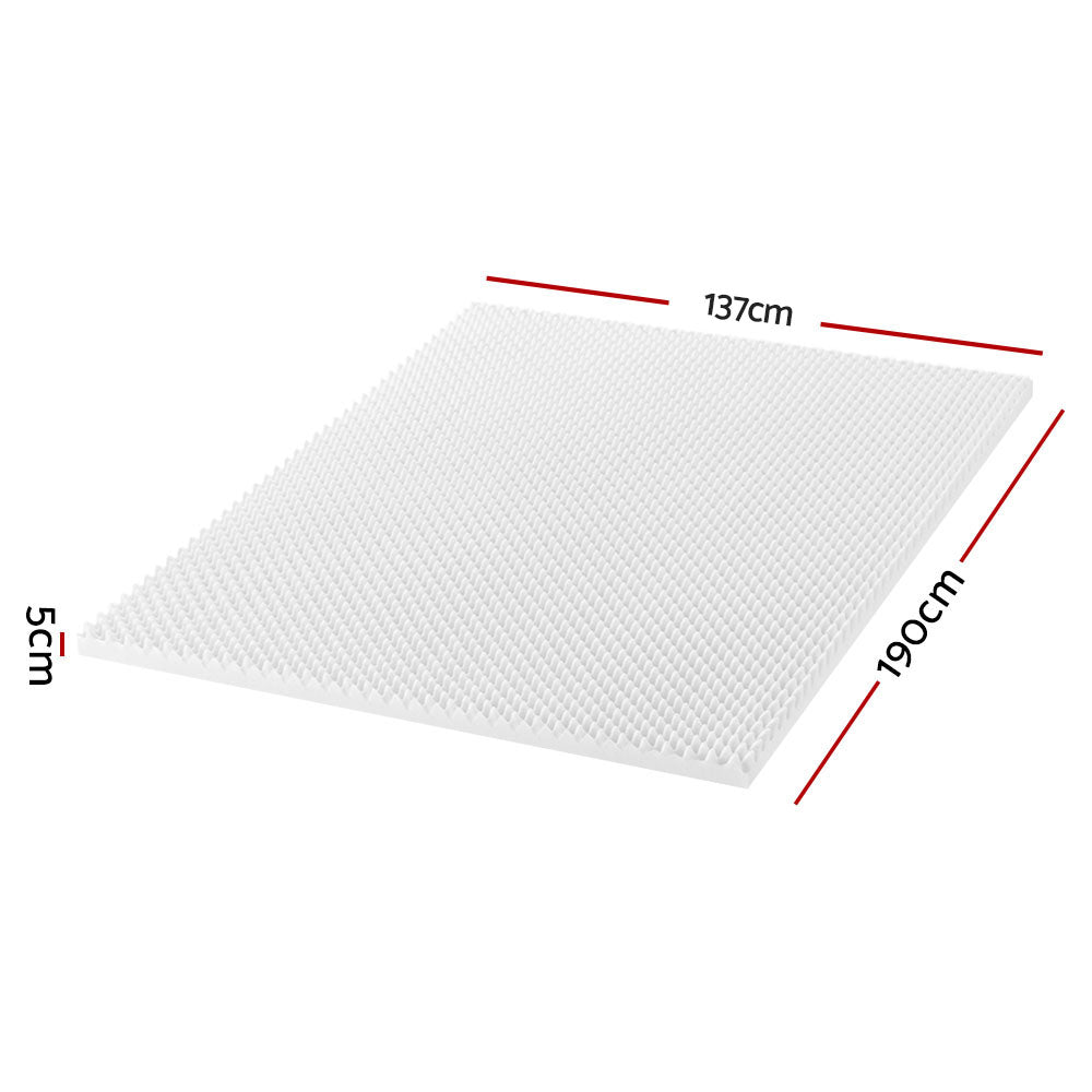 Premium Egg Crate Foam Mattress Topper - Cooling Bed Protector & Mattress Underlay for Pressure Relief | Ideal for Back Pain, Hot Sleepers & Guest Beds (Queen Size)