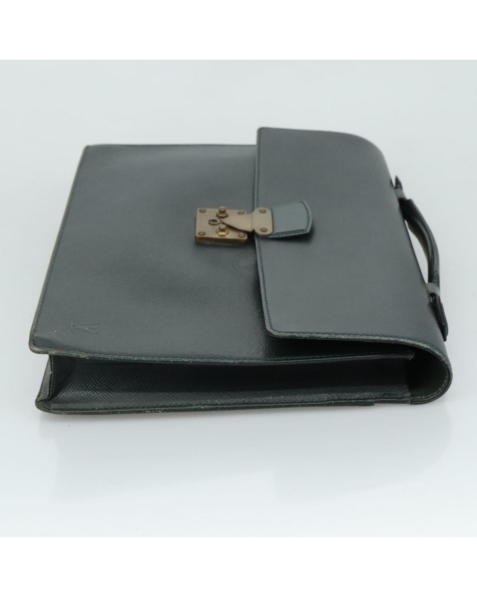 Premium Green Leather Attache Case with Secure Lock - Perfect for Business Travel, Office & Professional Document Storage