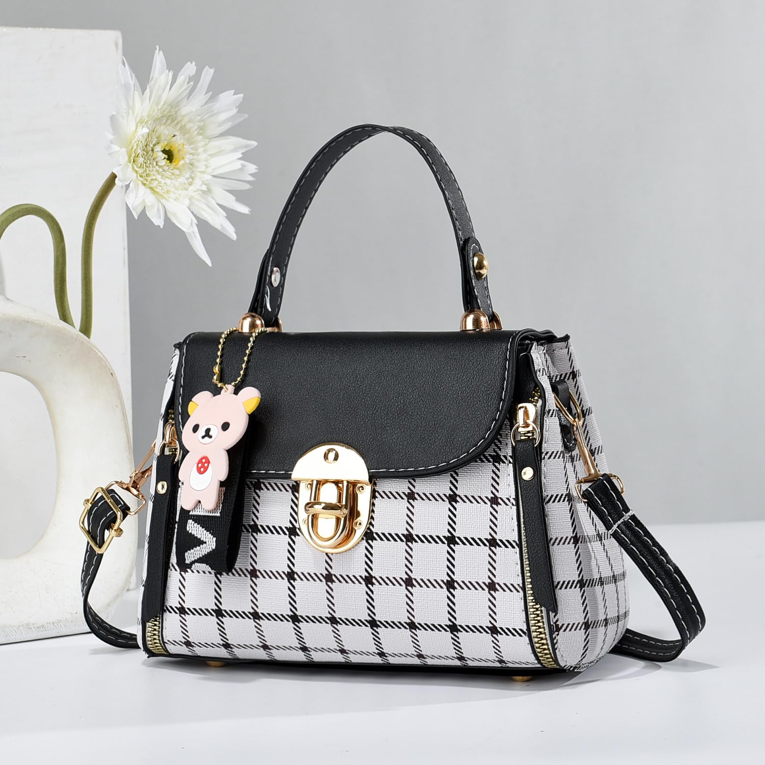 Stylish Xiaoyu Crossbody Bags for Women & Teens - Lightweight Plaid Shoulder Purse & Fashionable Satchel Handbag | Perfect for School, Travel & Everyday Use