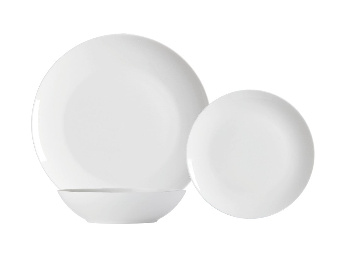 Maxwell & Williams 12-Piece Cashmere Resort Coupe Dinner Set - Elegant Porcelain Dinnerware for Fine Dining, Entertaining & Special Occasions