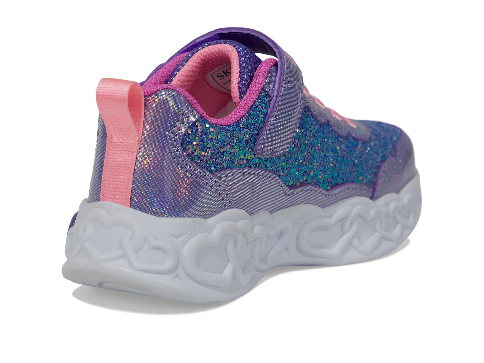 Skechers Girls' Infinite Heart Light-Up Sneakers - Sparkly LED Shoes for Kids, Comfortable Walking & Running Shoes - Perfect for School, Playground & Nighttime Safety