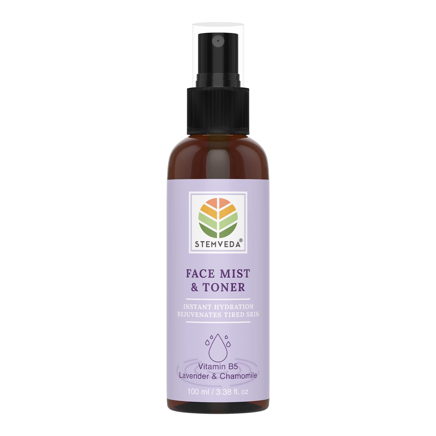 STEMVEDA Alcohol-Free Lavender & Chamomile Face Mist & Toner 100ml | Hydrating Antioxidant Facial Spray for Pore Minimizing, Glowing Skin | Sensitive Skin Friendly | Perfect for Travel, Post-Workout & Daily Skincare Routine
