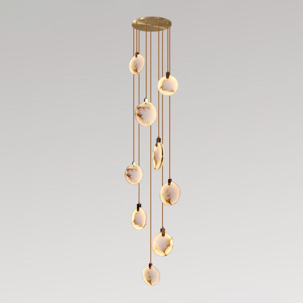 Elegant Harvest Alabaster Pendant Lamp - Modern Farmhouse Ceiling Light Fixture for Dining Room, Kitchen Island & Bedroom