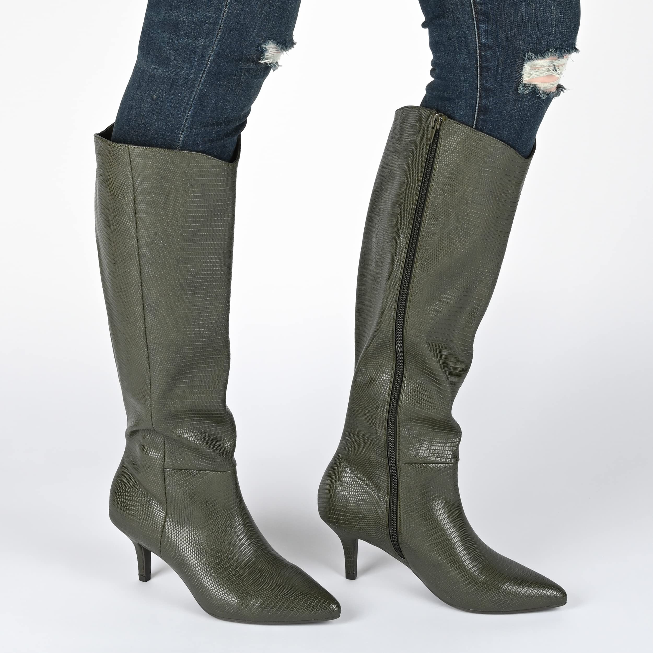 Journee Women's Estrella Knee High Boots - Pointed Toe, Comfort Foam, Fashionable & Stylish (Perfect for Office, Date Night & Winter Outfits)