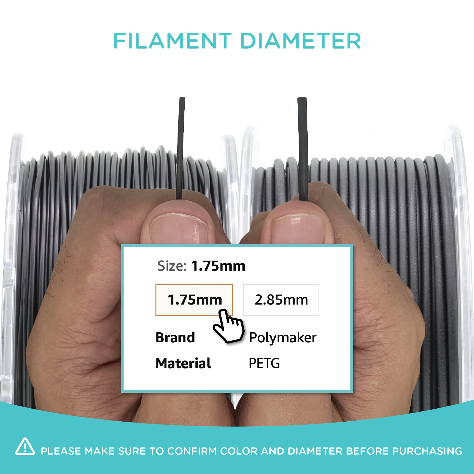 Polymaker 5kg PETG Filament 1.75mm - High Strength Black PolyLite PETG 3D Printing Filament | Large Spool for Cost-Effective Big Projects | Perfect for Functional Prototypes, DIY Crafts & Industrial 3D Printing