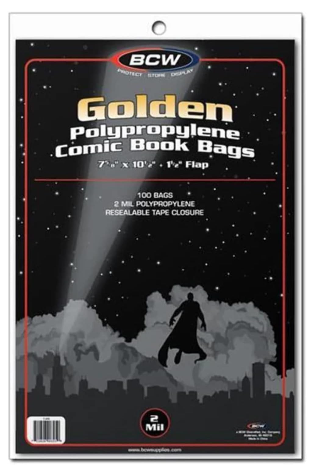 BCW Thick Golden Age Comic Bags - 100 Count | Acid-Free Polypropylene Sleeves for Comic Book Protection | Crystal Clear Storage for Golden Age Comics | Perfect for Collectors & Long-Term Preservation