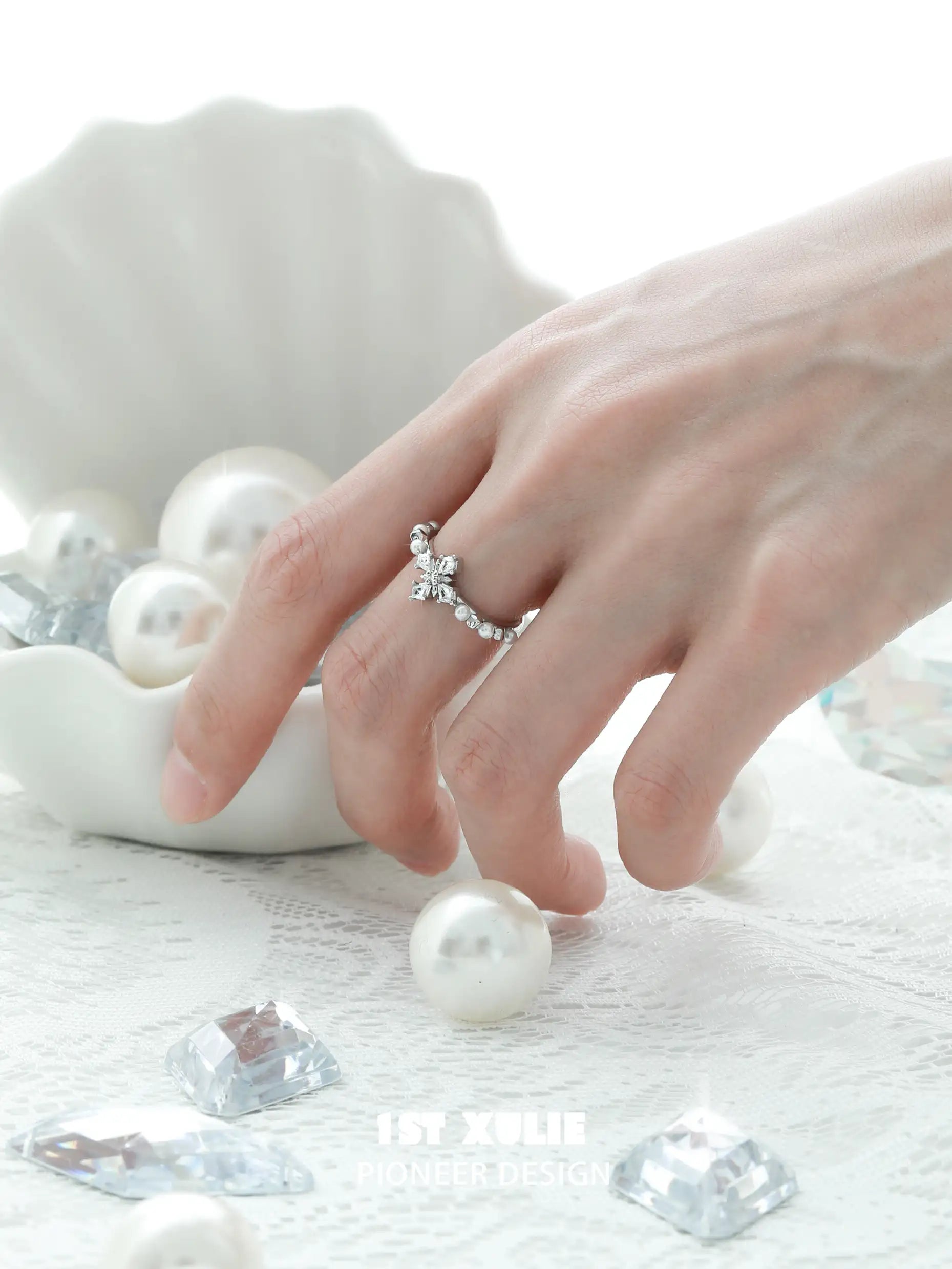 Tears of Mermaid S925 Sterling Silver Pearl & Zircon Ring for Women - Elegant Jewelry Gift for Birthday, Anniversary & Special Occasions