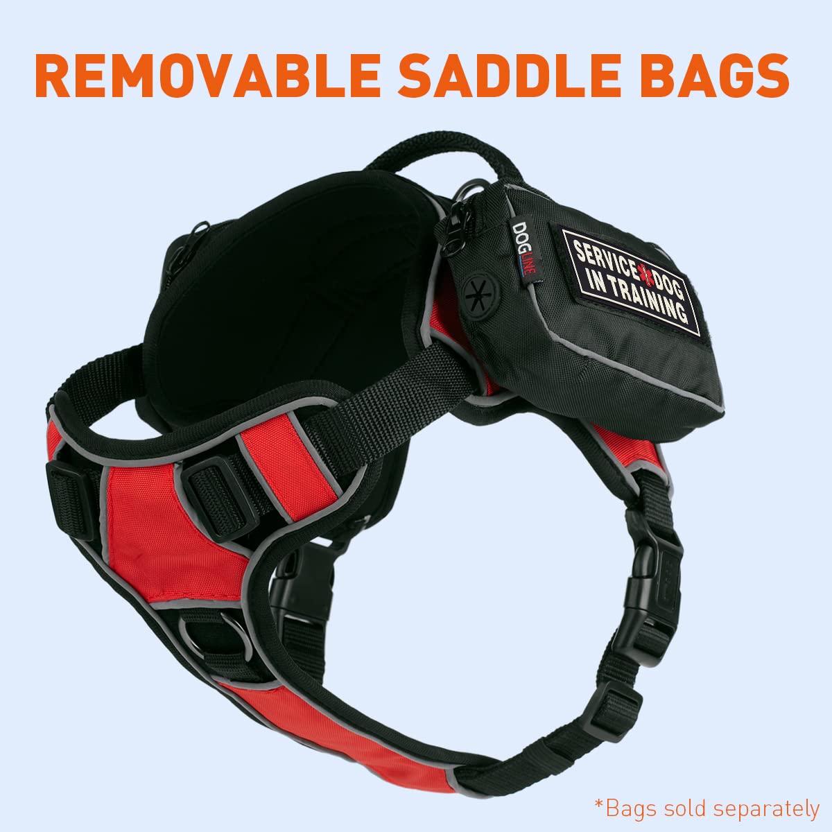 No-Pull Dog Harness with Handle - 3D Rubber Service Dog Patches, Reflective Vest & Quick Release Buckles - Adjustable 36-45 inch for Medium/Large Dogs - Perfect for Training, Walking & Outdoor Adventures (Red/Black)