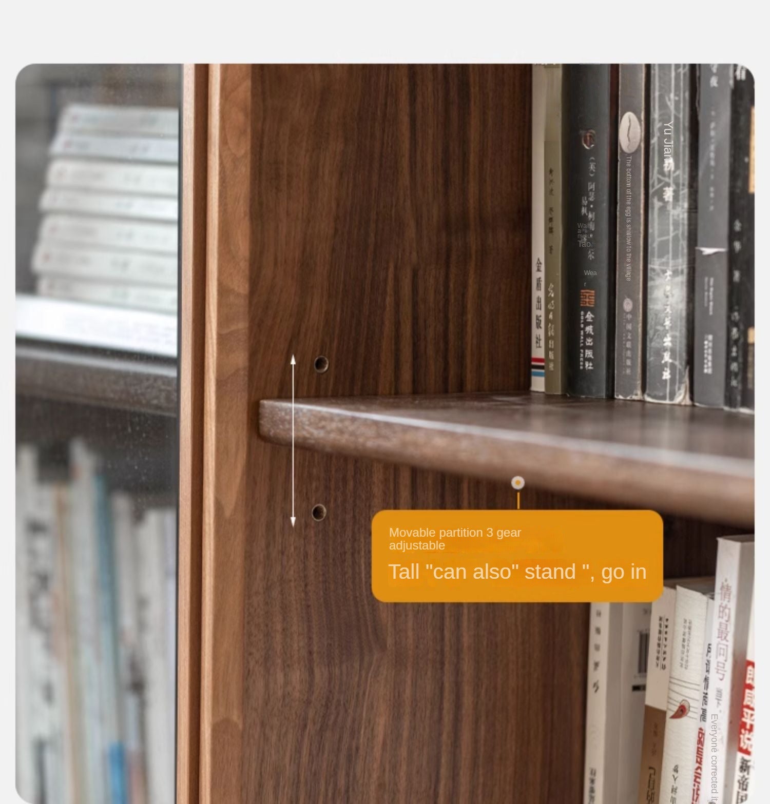 Black Walnut Solid Wood Bookcase - Free Standing Adjustable Bookshelf for Living Room, Office & Study | Modern Home Storage Furniture
