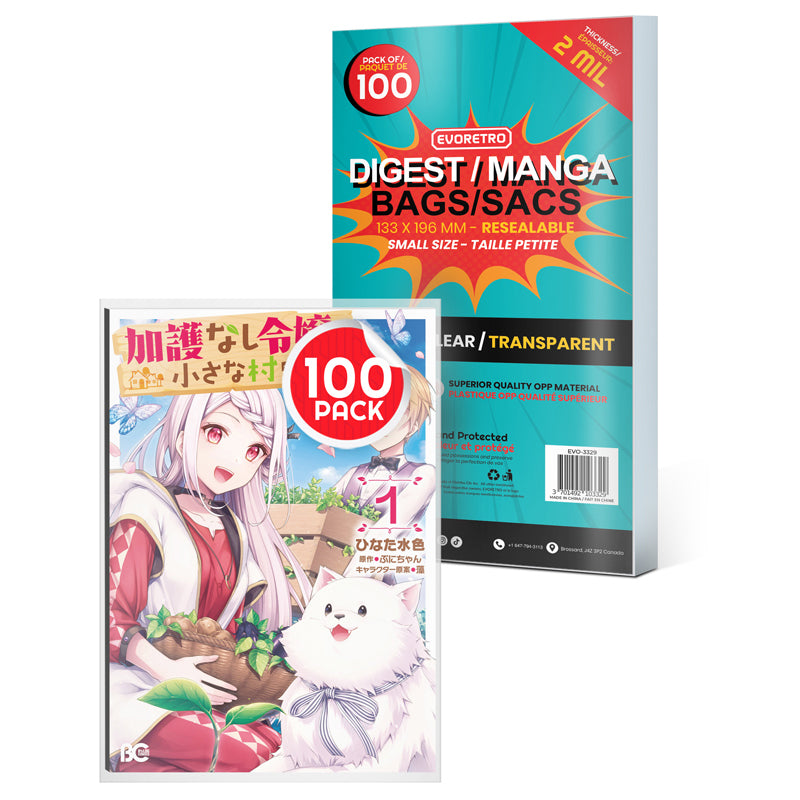Evoretro Clear Resealable Bags for Comics, Manga & Collectibles - Perfect for Storage, Protection & Organization of Digest Books, Comic Collections & Trading Cards