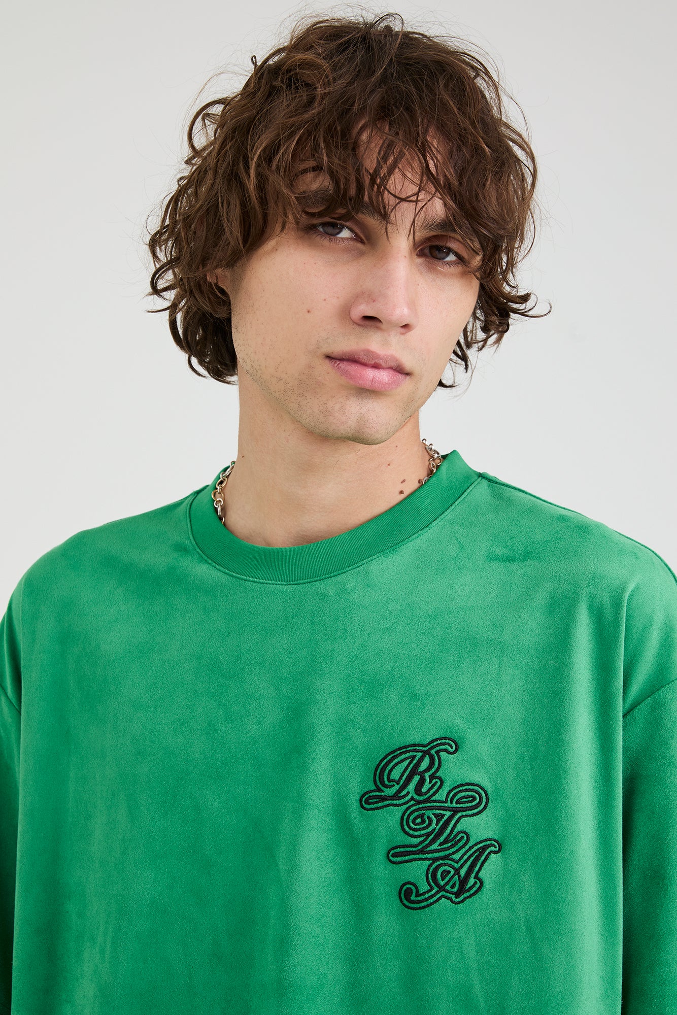 Colin Oversized Short Sleeve T-Shirt for Men - Green Script Logo Graphic Tee | Casual Streetwear, Summer Outfit, Loungewear