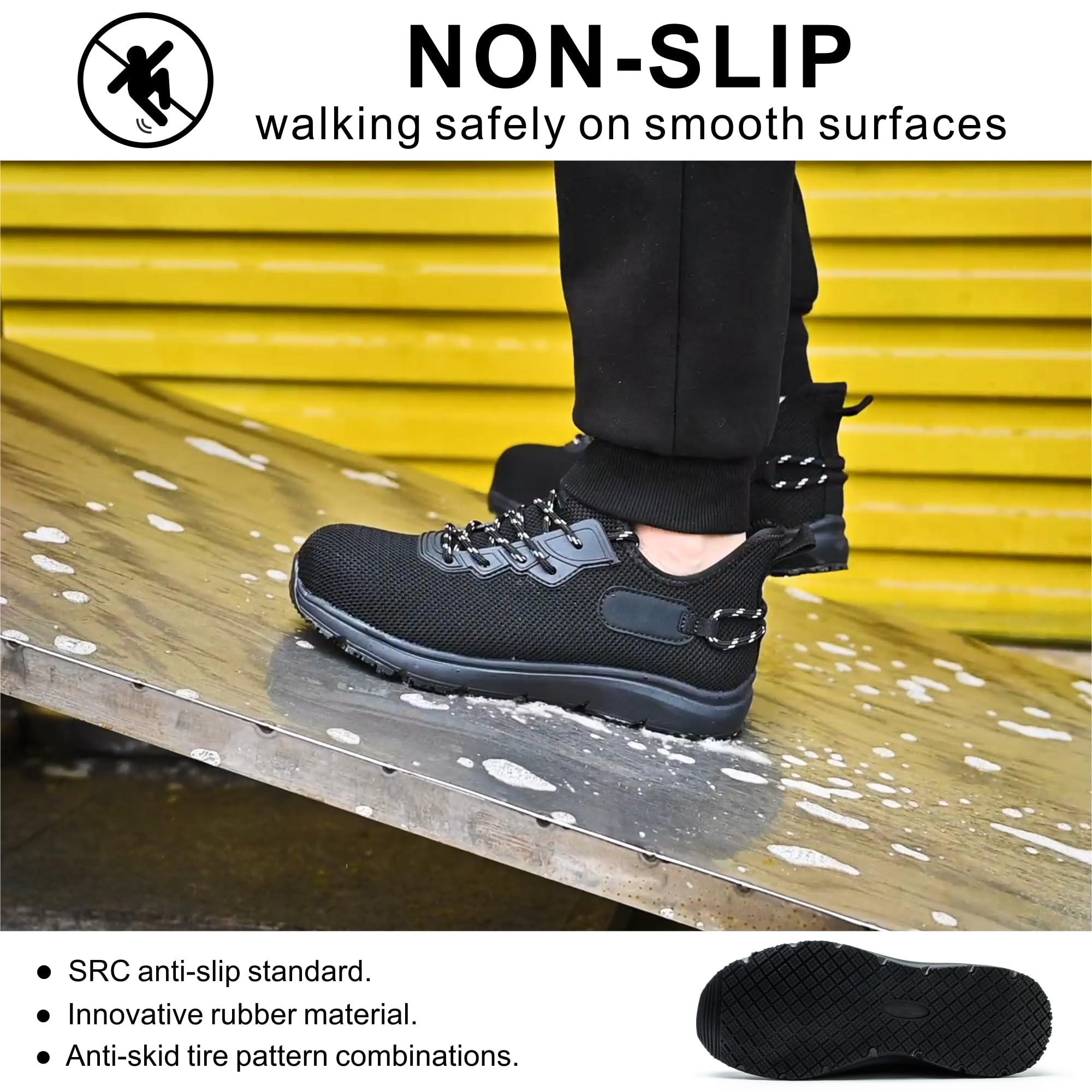 Steel Toe Work Boots for Men & Women - Waterproof Non-Slip Safety Shoes for Construction, Warehouse & Outdoor Work