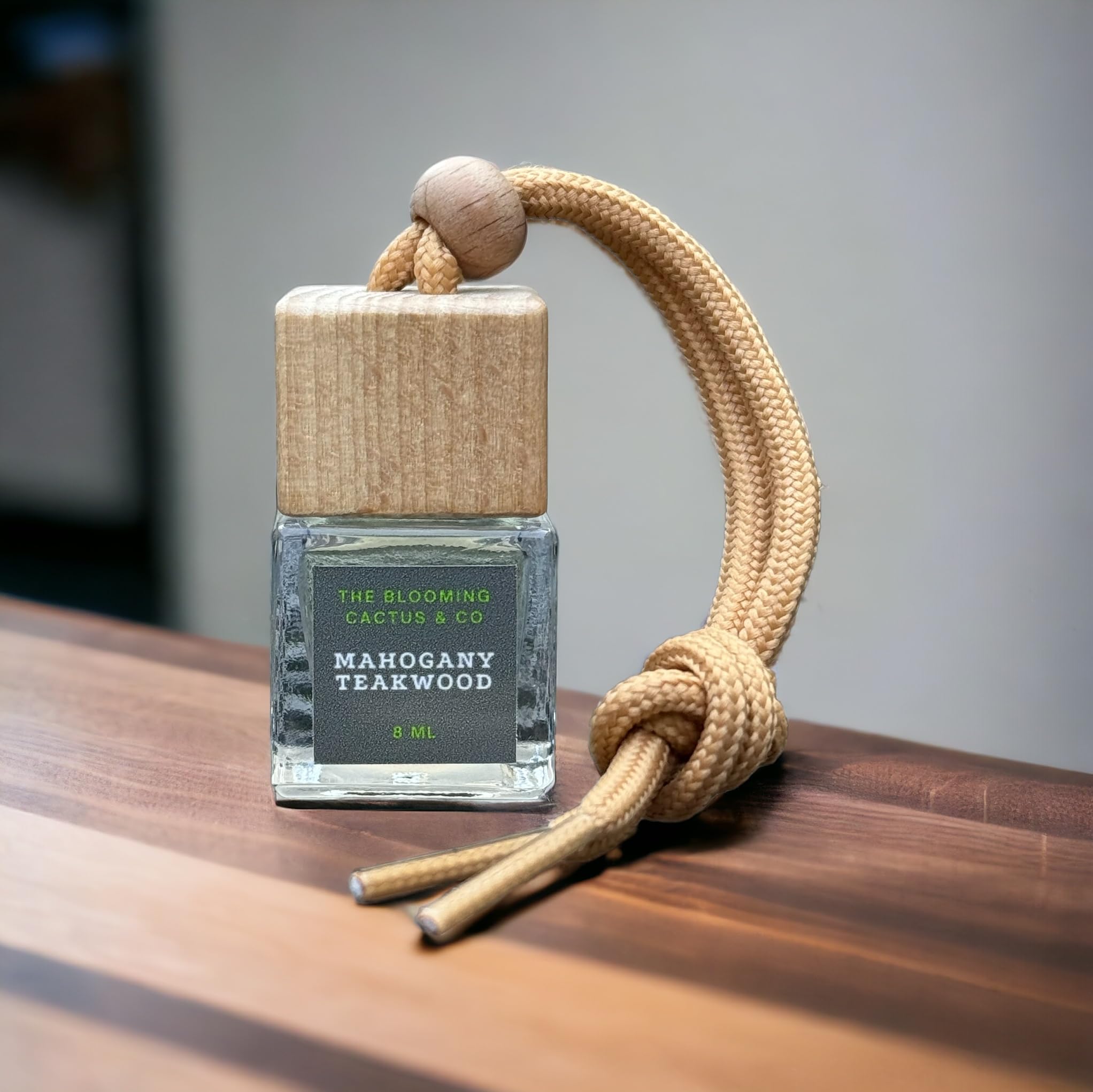 Blooming Cactus & Co. Car Diffuser with Refill - Mahogany Teakwood Scented Air Freshener | Long-Lasting, Phthalate-Free Fragrance | Perfect for Cars, Offices & Small Spaces | Portable Aromatherapy On-The-Go