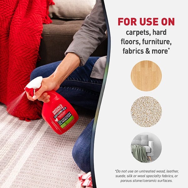 Nature's Miracle Advanced Dog Stain & Odor Eliminator - Enzyme-Powered Formula for Pet Accidents on Carpets, Floors & Furniture | Best for Dog Urine, Vomit & Feces Odor Removal