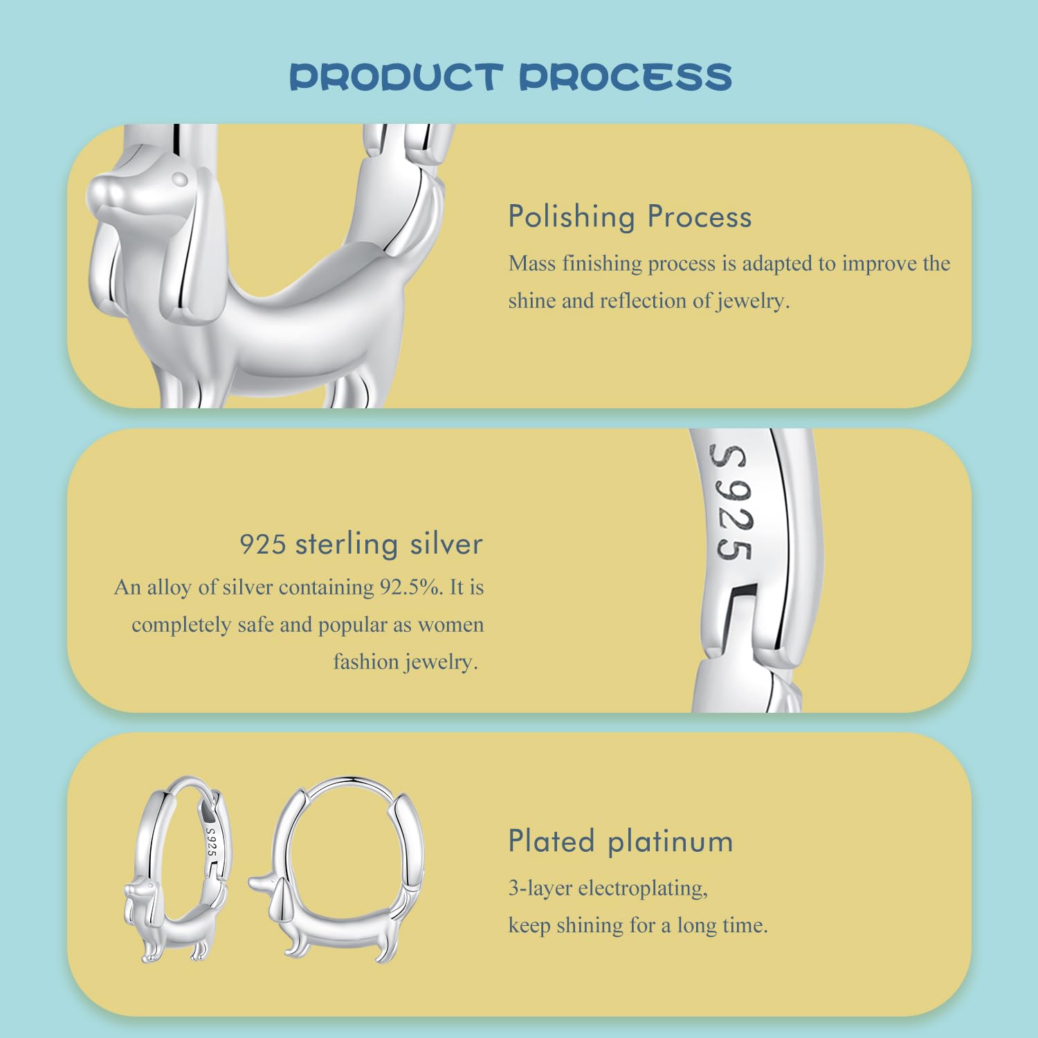 925 Sterling Silver Cute Animal Huggie Hoop Earrings - Panda, Dolphin, Cat & Dachshund Designs for Women & Girls | Hypoallergenic, Dainty & Lightweight Jewelry | Perfect Gift for Birthday, Anniversary & Everyday Wear
