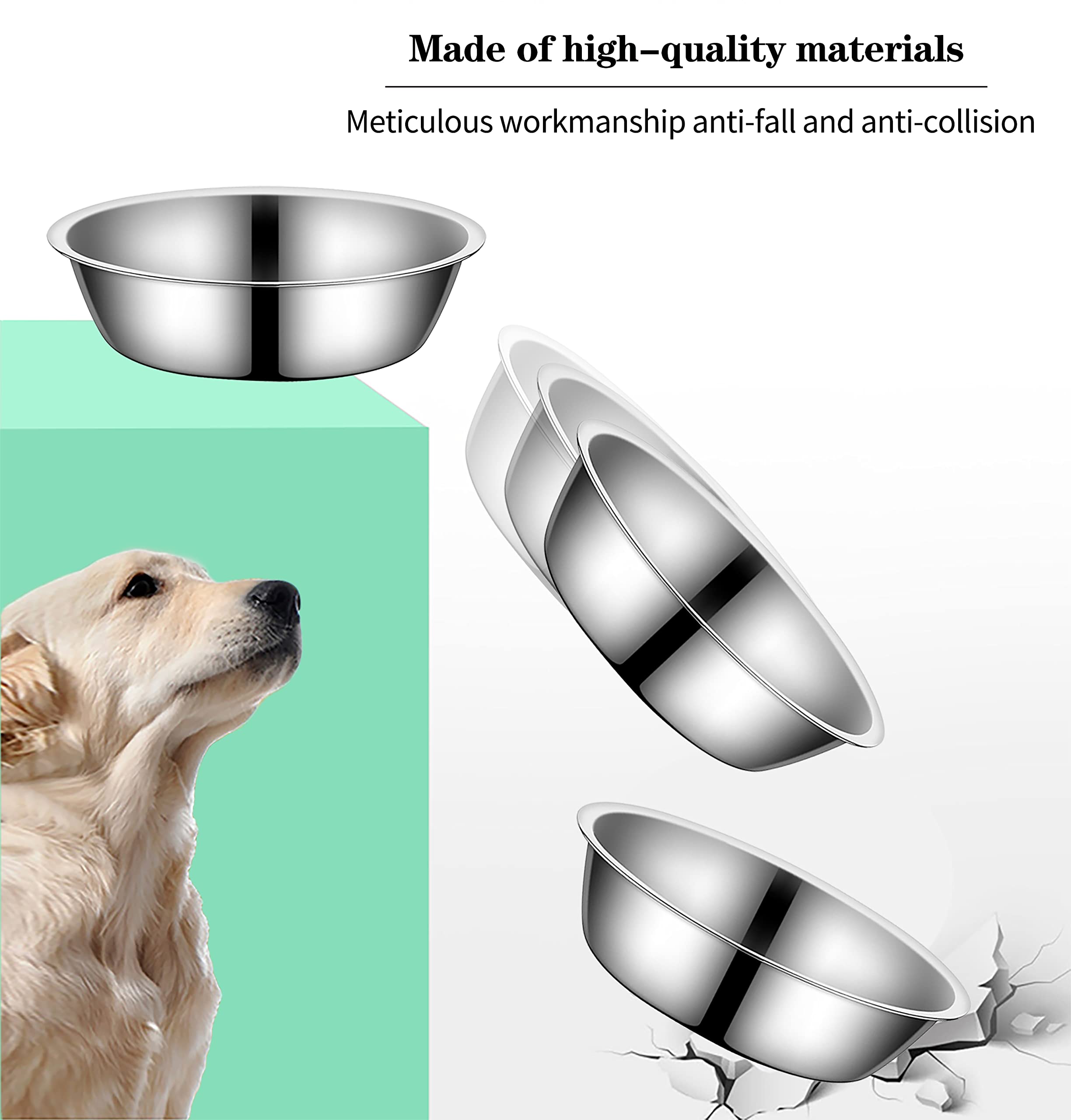 Premium Stainless Steel Pet Bowls for Cats & Small Dogs - 2-Pack Durable Metal Food & Water Dishes (6.3 Inch) - Perfect for Feeding Stations, Travel & Home Use