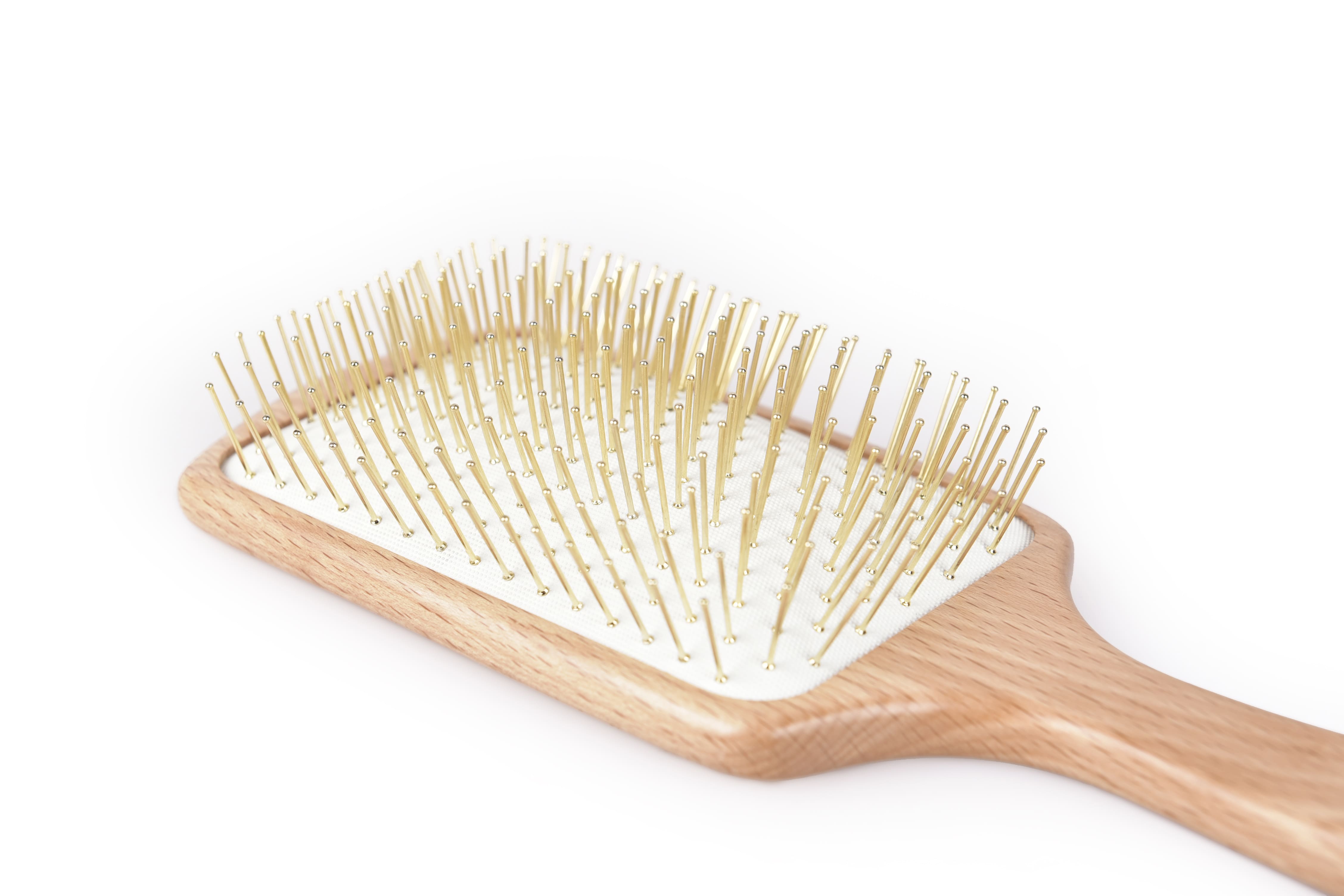 FSC Certified Beech Wood Metal Pin Hairbrush - Natural Wooden Hair Brush for Detangling & Styling - Perfect for Daily Hair Care & Salon Use
