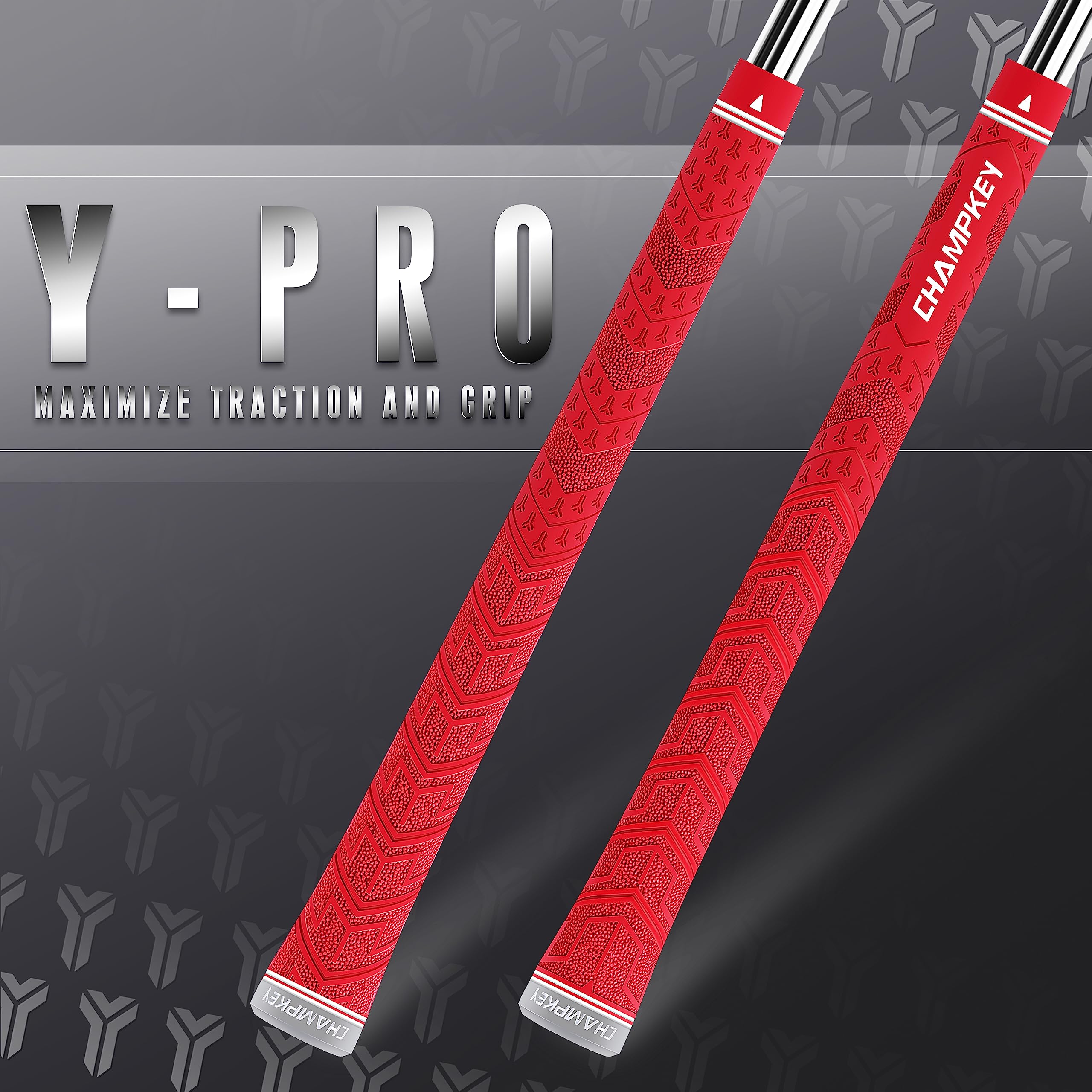 CHAMPKEY Y-PRO Performance Rubber Golf Grips 13 Pack with All Repair Kits - All Weather Control Golf Club Grips for Men & Women - Excellent Traction and Control Golf Rubber Grips for Driving Range, Practice & Tournament Play