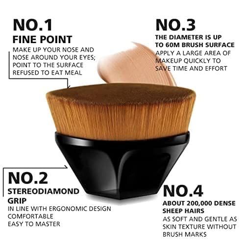 ATHA Liquid Makeup Brush - Professional Flat Top Kabuki Foundation Brush for Seamless Blending of Liquid, Cream & Powder | Travel-Friendly with Case (Multicolor) | Perfect for Everyday Makeup & On-The-Go Touchups