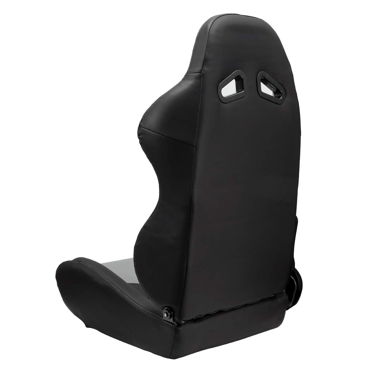 ModifyStreet Universal Black/Grey PVC Leather Racing Bucket Seats - 1 Pair for Sports Cars, Drifting & Performance Vehicles - High-Quality Replacement Seats for Enhanced Comfort & Style