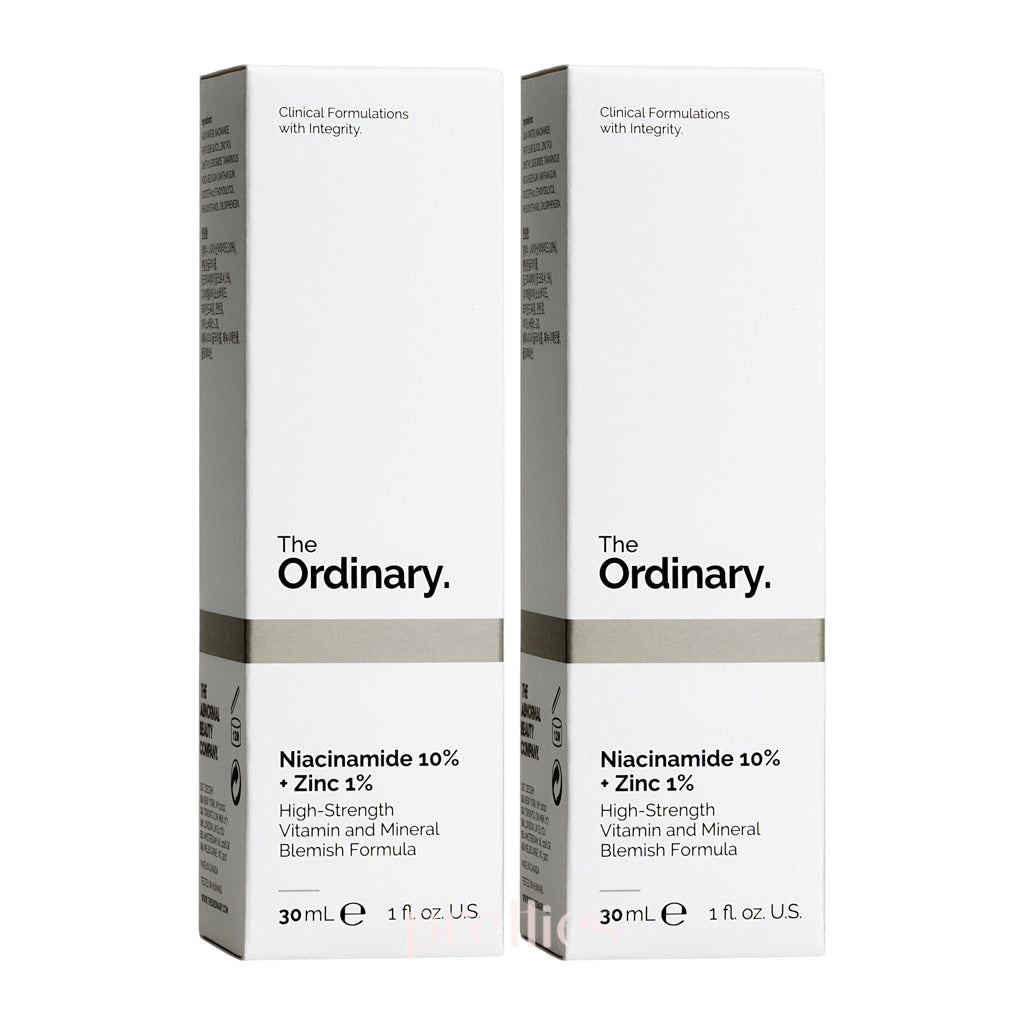 The Ordinary Niacinamide 10% + Zinc 1% Serum 30ml (2-Pack) - Oil Control & Pore Minimizing Treatment for Clear Skin - Perfect for Daily Skincare Routine & Acne-Prone Skin