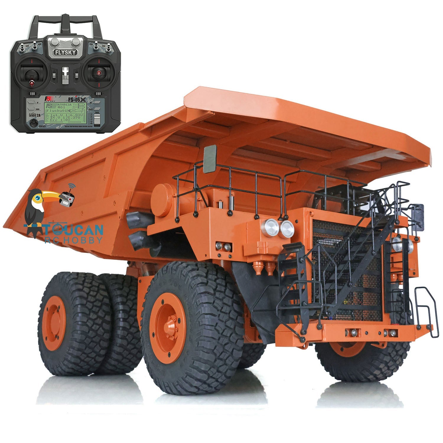 1/20 Scale 793D Radio Controlled Mining Truck - Assembled & Painted Metal Hydraulic Dump Truck Model with I6X Radio & Warning Lights - Perfect for Collectors, Construction Enthusiasts, and RC Hobbyists