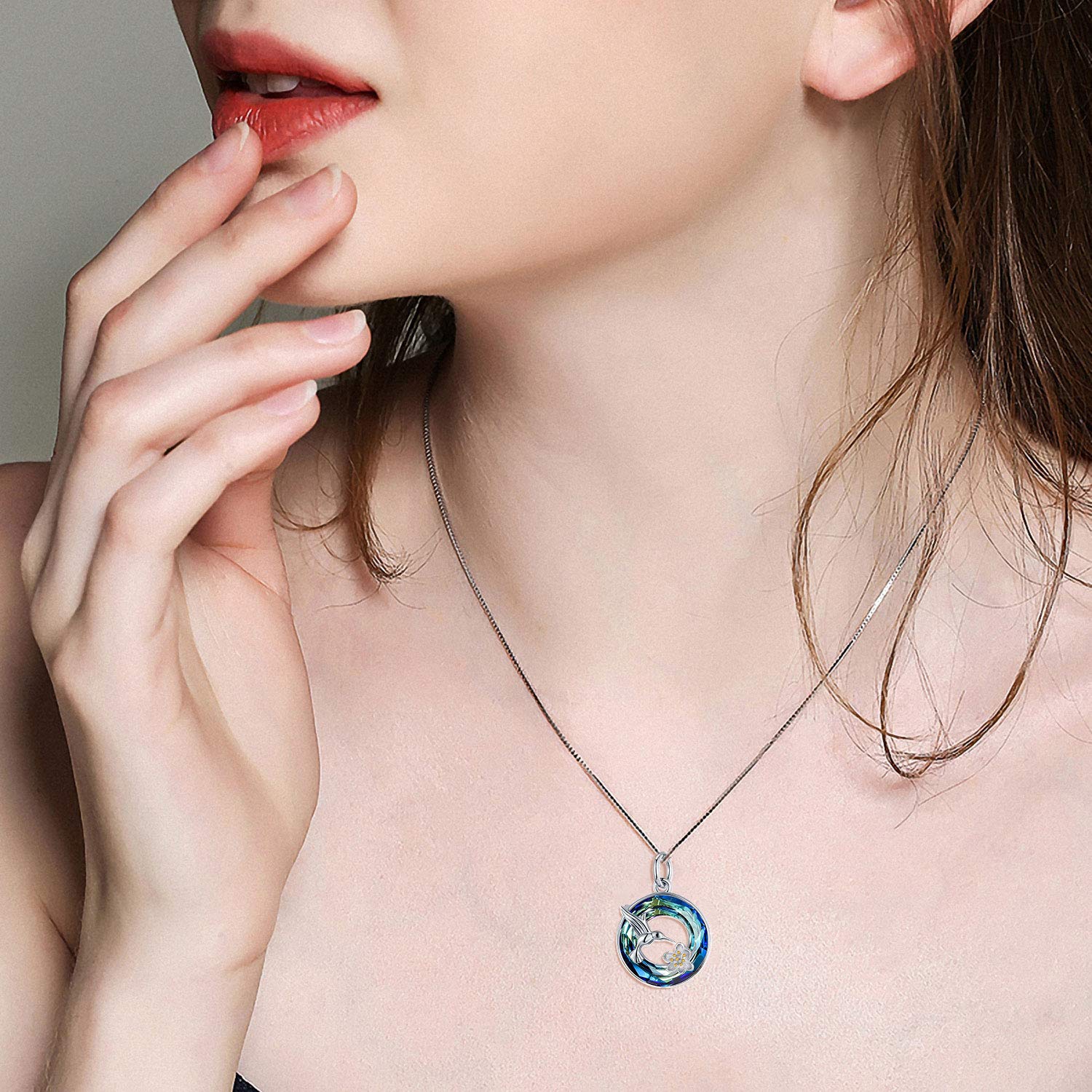 925 Sterling Silver Hummingbird Necklace for Women - Elegant Crystal Bird Pendant Jewelry, Perfect Birthday Gift for Girls | Great for Parties, Weddings & Everyday Wear