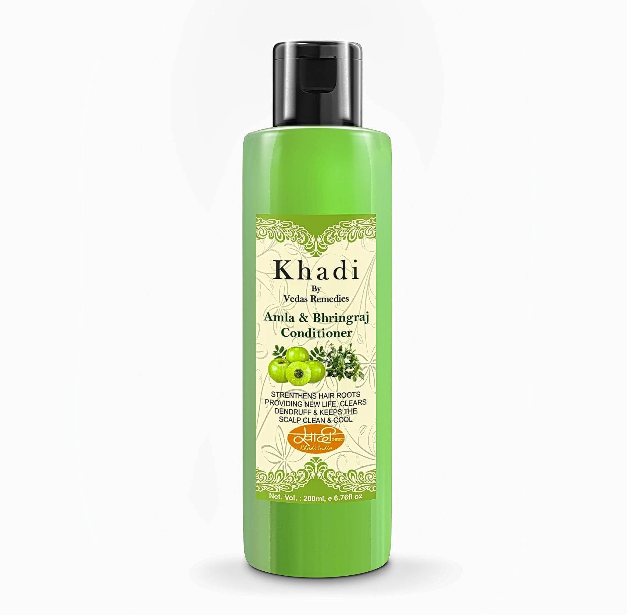 Khadi Vedas Remedies Amla & Bringraj Herbal Ayurvedic Hair Conditioner 200ml - Natural Hair Fall Control for Women & Men | 5X Damage Repair with Herbal Ingredients | Perfect for Dry, Damaged Hair & Daily Nourishment