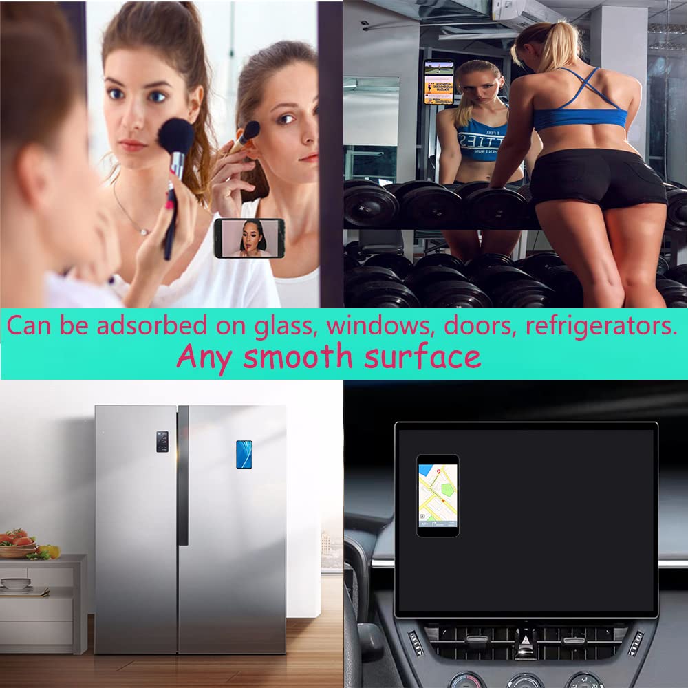 OSKE Double-Sided Silicone Suction Phone Mount - Universal Adhesive Holder for iPhone & Android - Hands-Free Shower/Bathroom/Car Mirror Mount - Fidget Toy & TikTok Video Accessory (Sky Blue) - Perfect for Driving, Bathing & Social Media Recording
