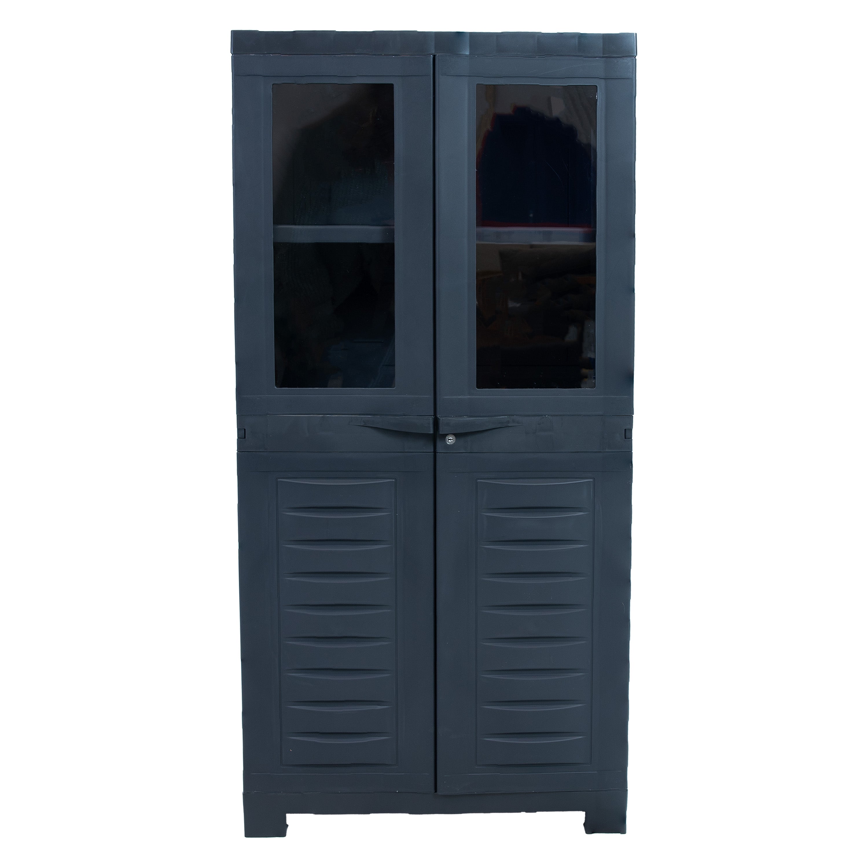 Lockable Plastic Storage Cabinet with 3 Adjustable Shelves - Heavy Duty Outdoor & Indoor Organizer for Garage, Shed, Patio, or Home Organization