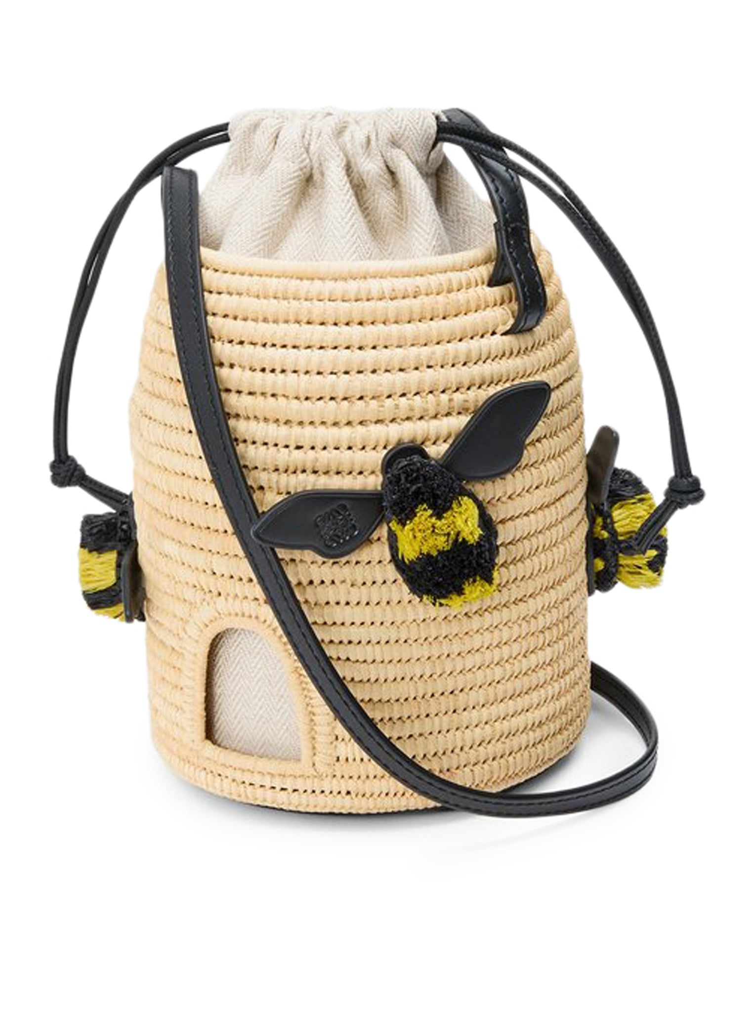 Stylish Beehive Basket Bag - Woven Raffia & Genuine Calfskin Leather Handbag for Women | Perfect for Beach, Picnic, and Summer Outings