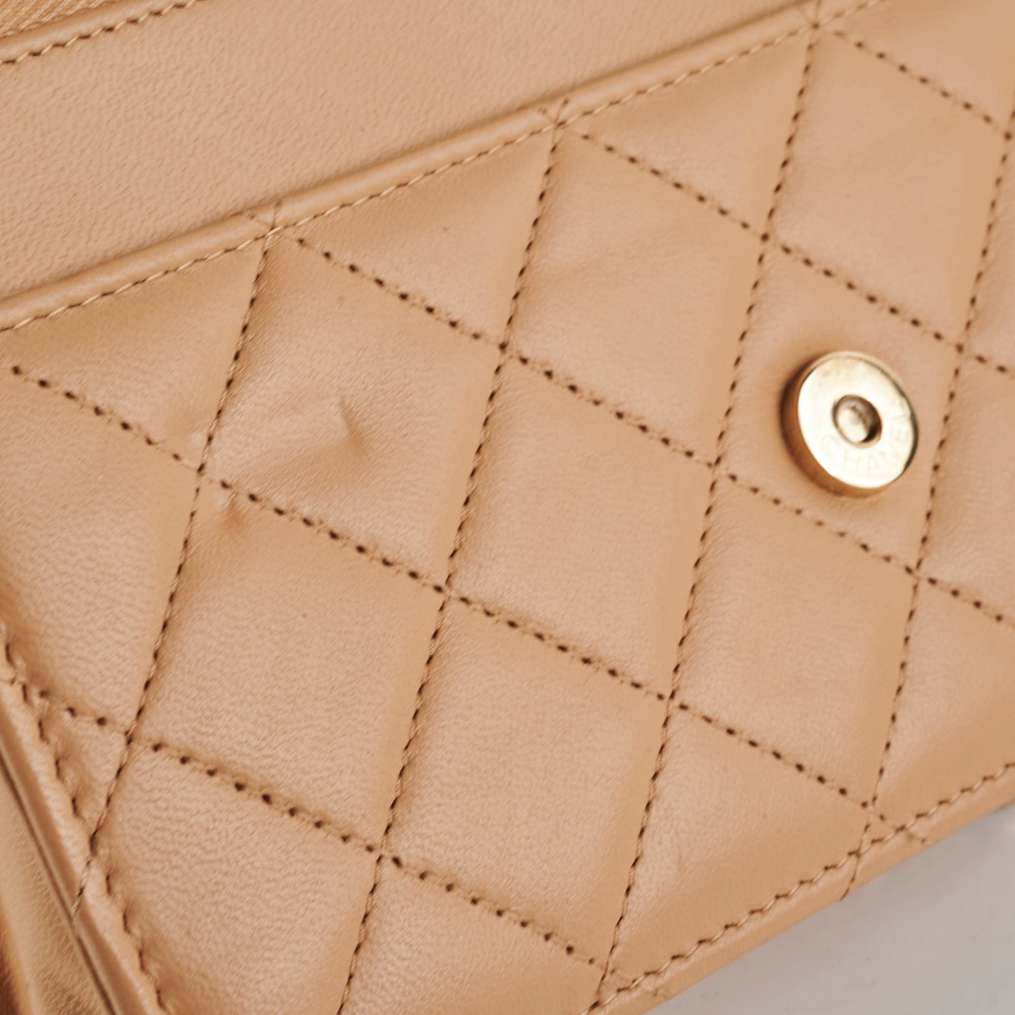 Authentic Chanel Lambskin Beige Wallet On Chain WOC Crossbody Bag - Luxury Designer Purse for Women, Perfect for Parties & Evening Events