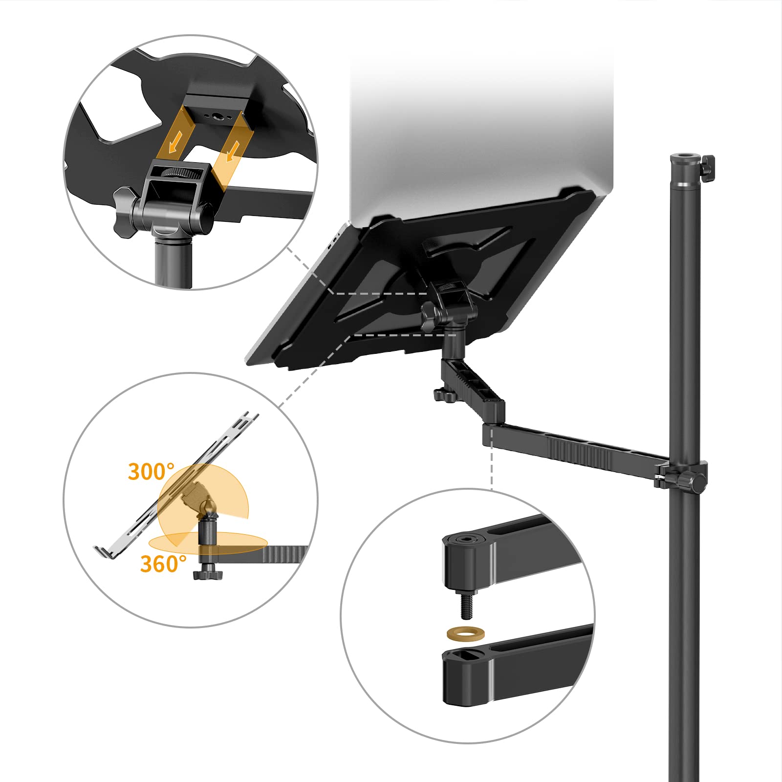 LS21 Adjustable Desktop Camera Arm Stand - Overhead Mount for Webcam, DSLR, Ring Light & Microphone | Flexible Boom Arm with Laptop Stand & 2 Extension Magic Arms | Perfect for Streaming, Video Calls, Photography & Content Creation