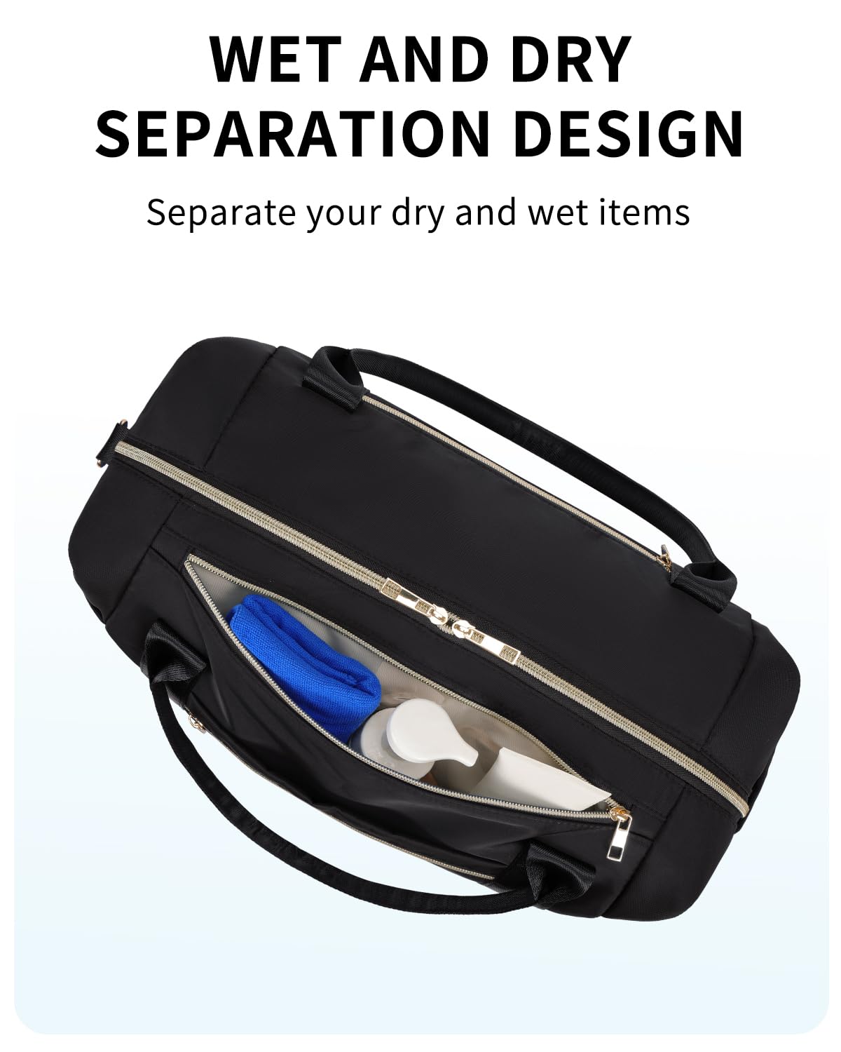 WANDF 18x14x8 Underseat Carry-On Bag for Spirit Airlines - TSA Approved Personal Item with Wet Pocket, Shoe Compartment & Toiletry Bag | Perfect for Air Travel, Weekend Getaways & Business Trips