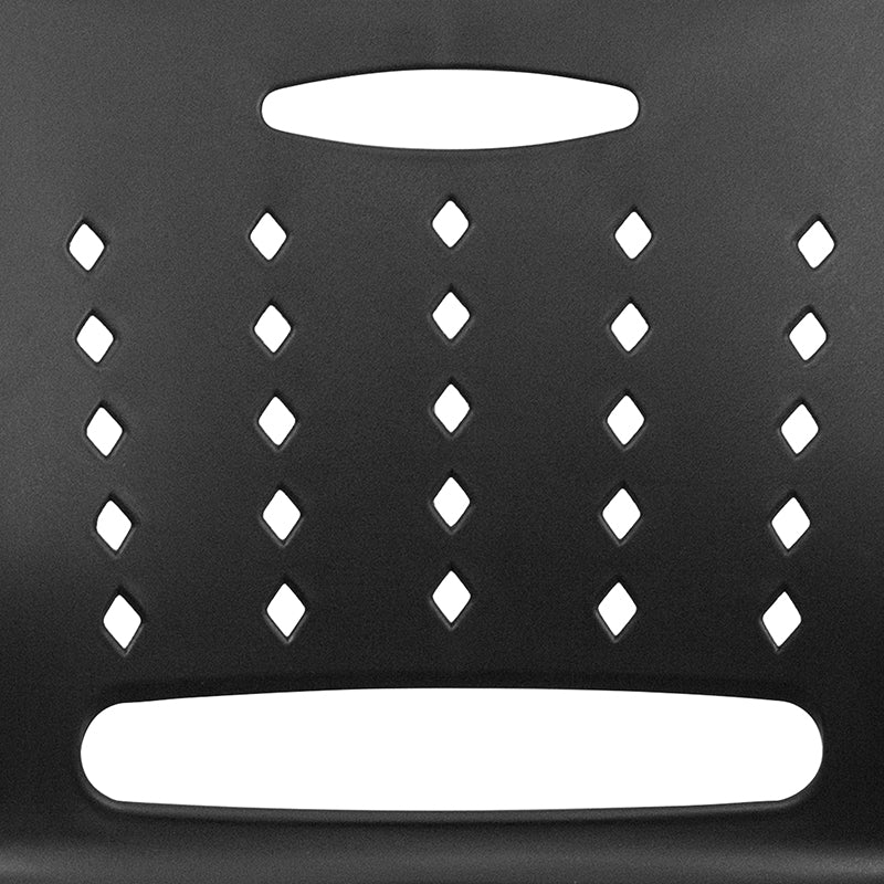 FLASH HERCULES Series 881 lb Capacity Black Sled Base Stackable Chair with Air Vent Back - Heavy Duty Folding Chairs for Events, Banquets, and Conference Rooms