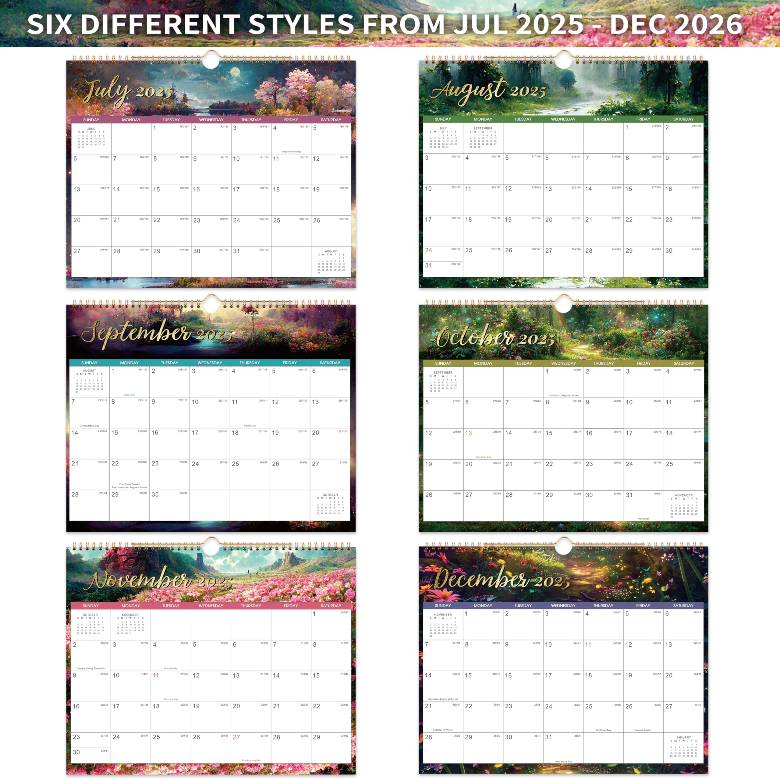 2025-2026 Wall Calendar | 18 Months (July 2025 - December 2026) | 15