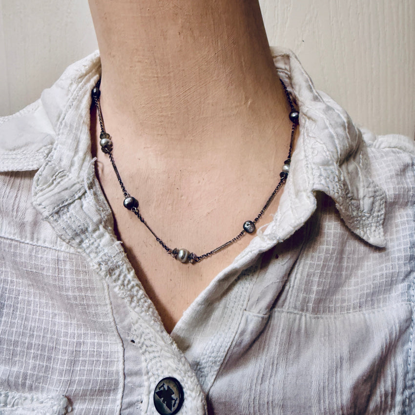 Sterling Silver Pearl & Quartz Bead Choker Necklace for Women - Elegant Layered Jewelry Gift for Birthday, Anniversary & Special Occasions