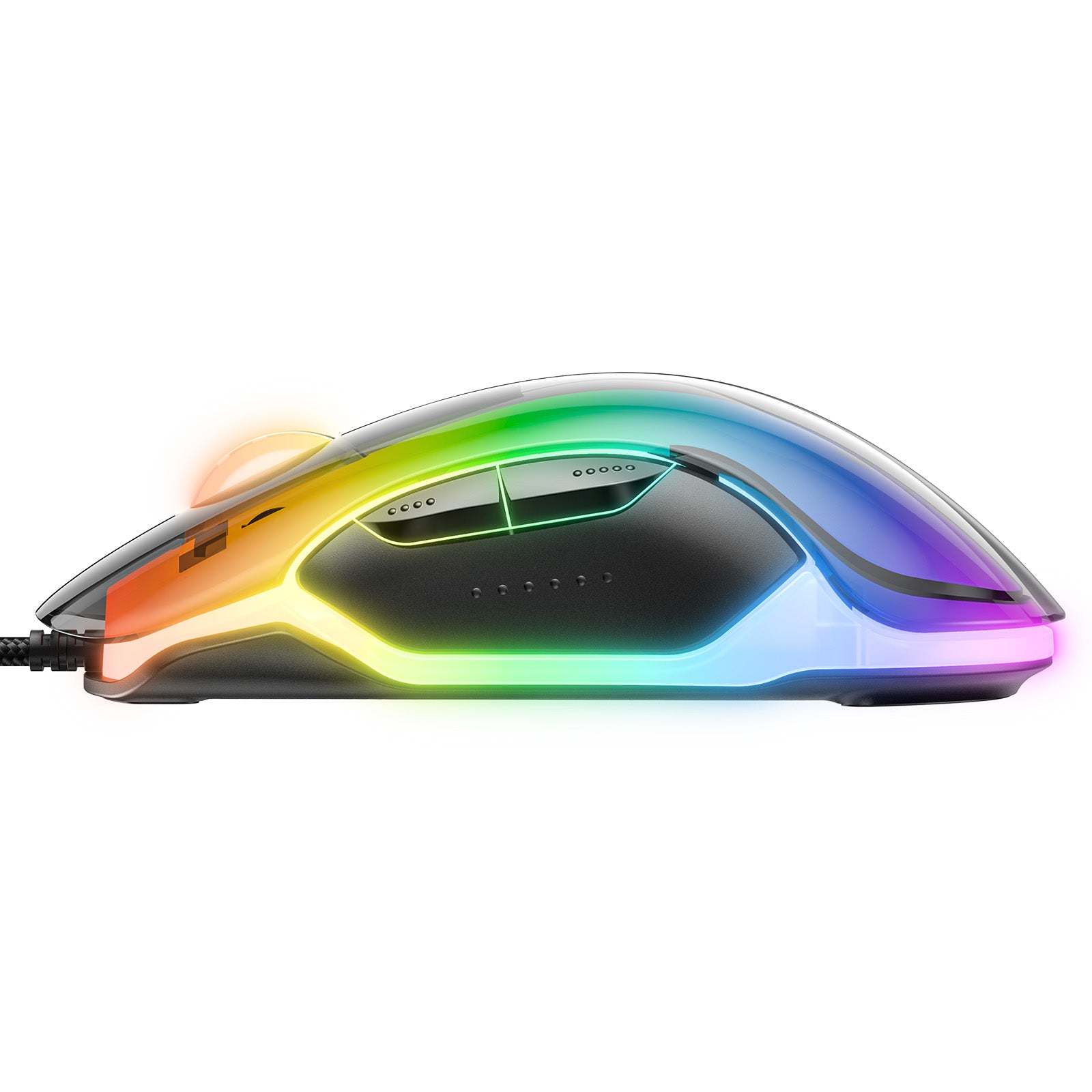 ONIKUMA CW925 RGB Backlit Wired Gaming Mouse - 12800 DPI Adjustable, Lightweight Ergonomic Design, Transparent Black Shell for PC, Laptop, PS4, PS5 Gaming | Perfect for FPS, MOBA & Esports