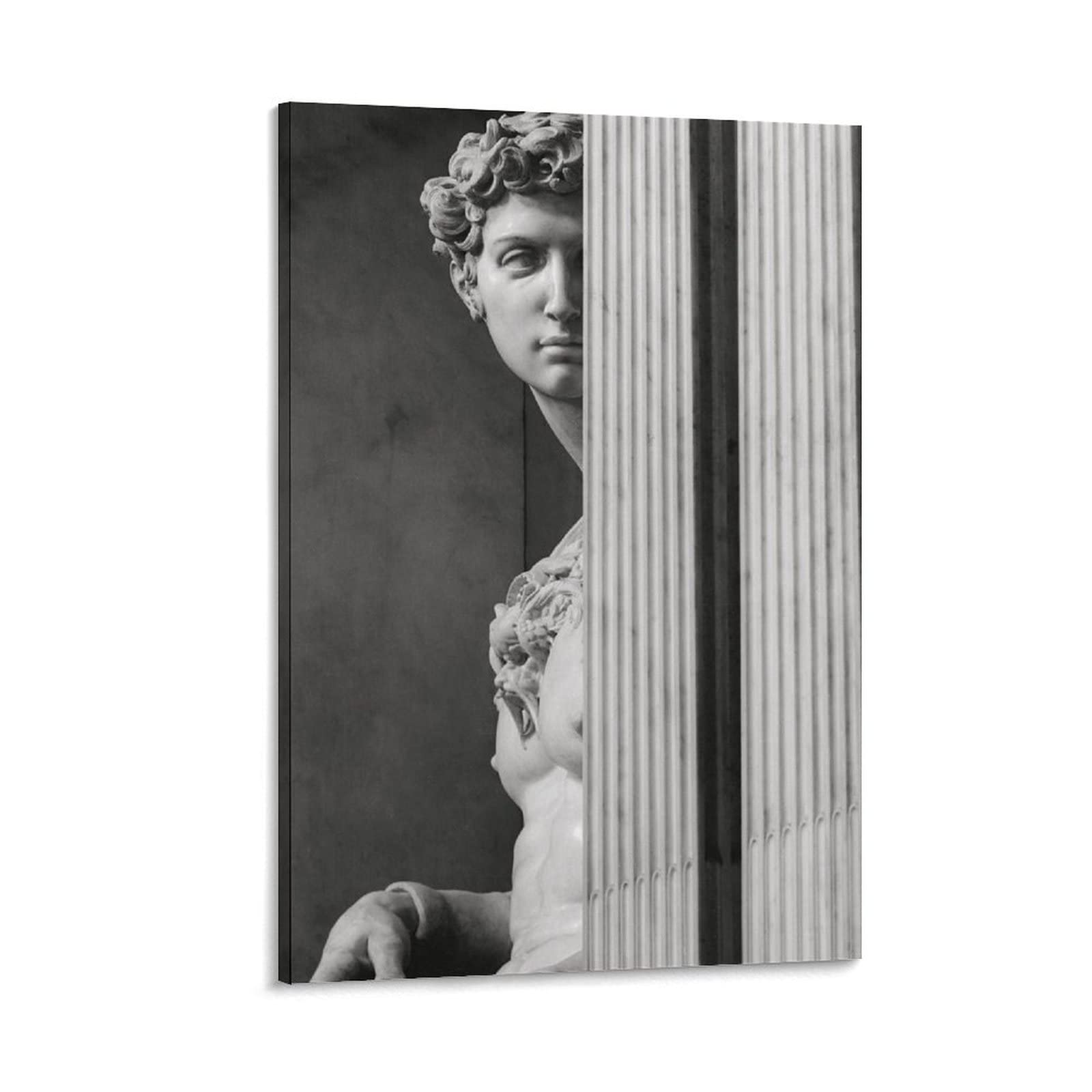 Classic Nordic David Sculpture Wall Art Poster - 24x36 Inch (60x90cm) Canvas Painting for Living Room, Bedroom & Office Decor - Aesthetic Home Decoration Gift Idea