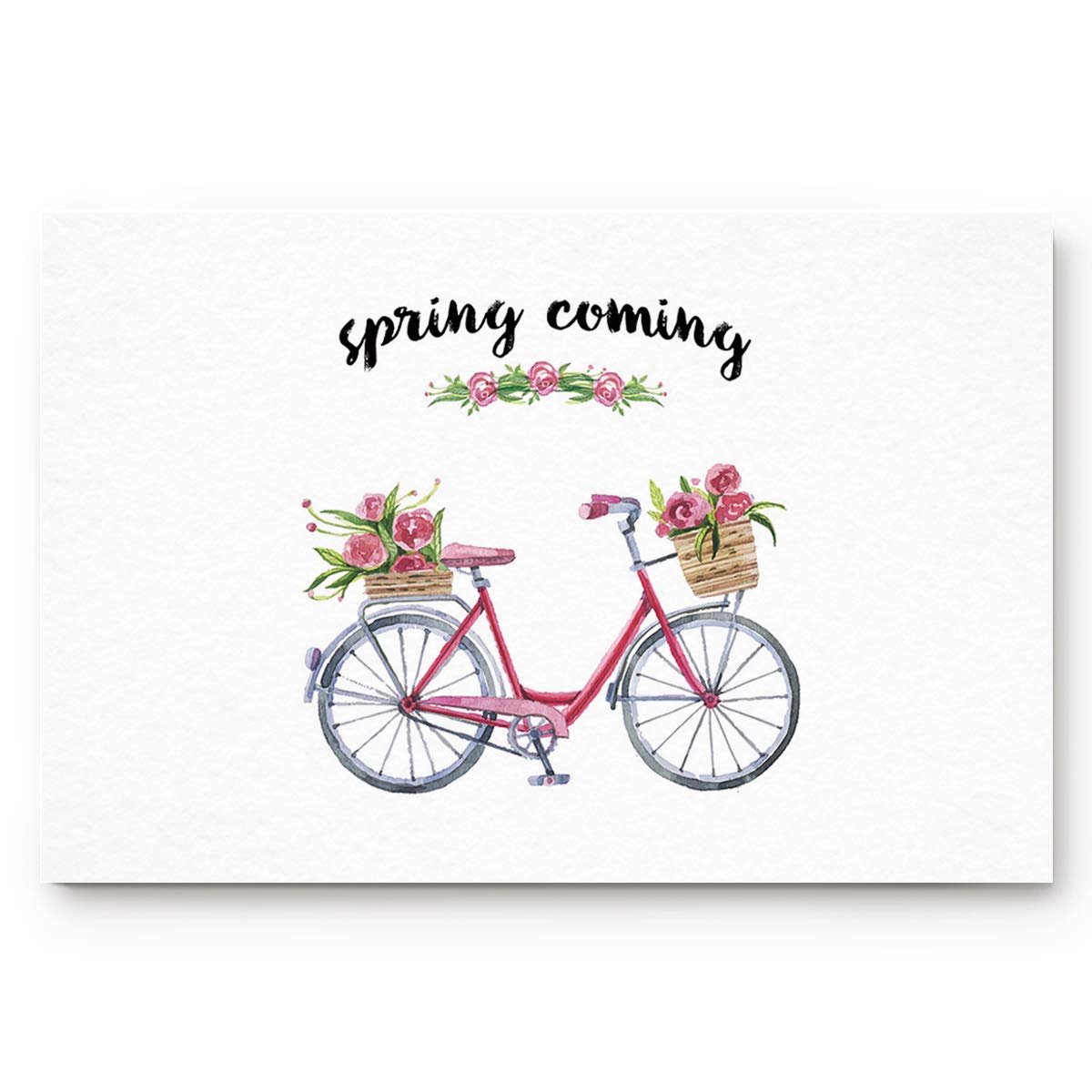 CHARMHOME Non-Slip Rubber Doormat with Floral Bicycle Design - 15.7 x 23.6 Inch Indoor/Outdoor Entryway Rug for Spring Decor - Perfect for Front Door, Bathroom, Patio & Mudroom