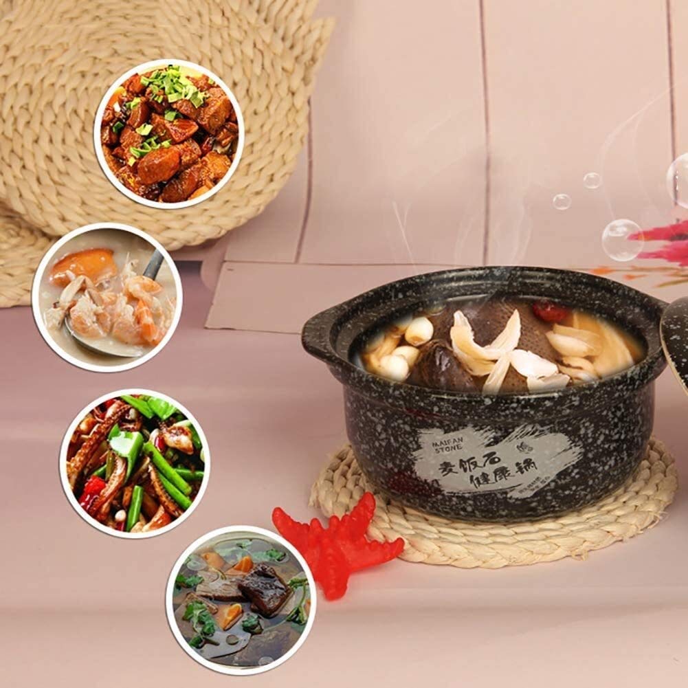 Snowflake Black Ceramic Casserole Dish - 800ml Heat-Resistant Cocotte for Open Flame & Dry Burning - Perfect for Stewing, Braising & Slow Cooking - Ideal for Home Kitchen & Camping Use