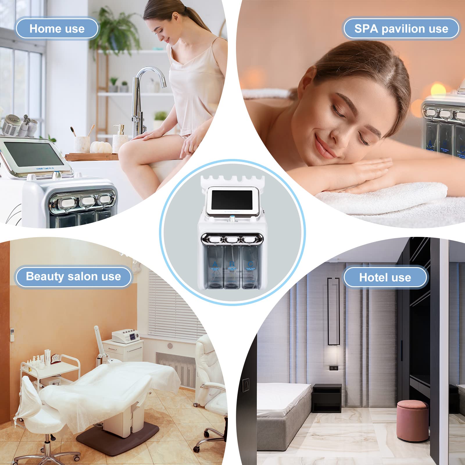 6 in 1 Hydrogen Oxygen Beauty Machine - Professional Facial Skin Spa Device for Deep Cleansing, Moisturizing & Pore Refining | Effectively Remove Dirt & Rejuvenate Skin | Perfect for Home Beauty Care & Salon Treatments