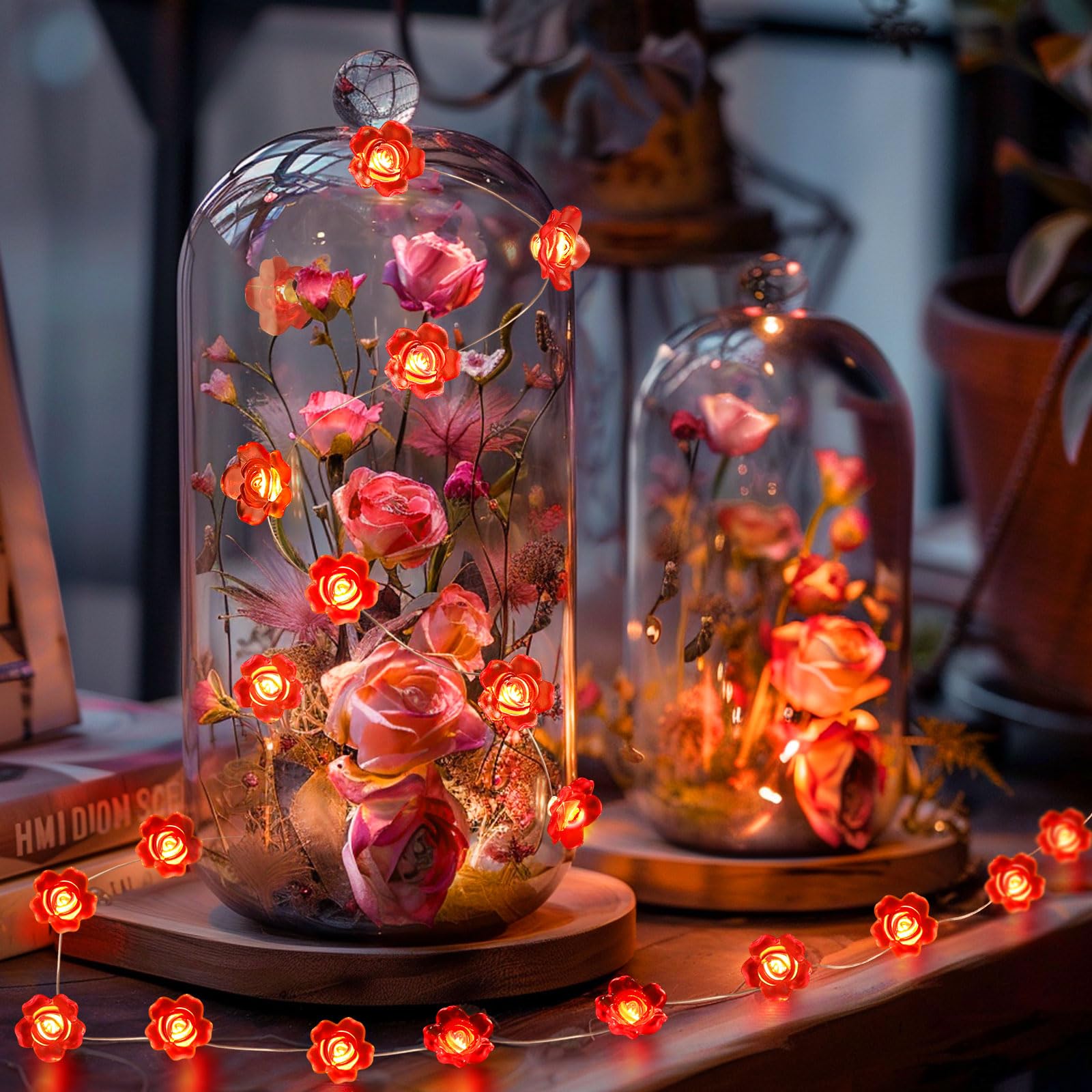 Valentine's Day LED Rose String Lights - 10FT 30 LED Battery Operated Fairy Lights for Indoor Outdoor Decor, Wedding, Party, Home & Room Decoration - Perfect for Romantic Ambiance, Anniversary Gifts & Holiday Lighting