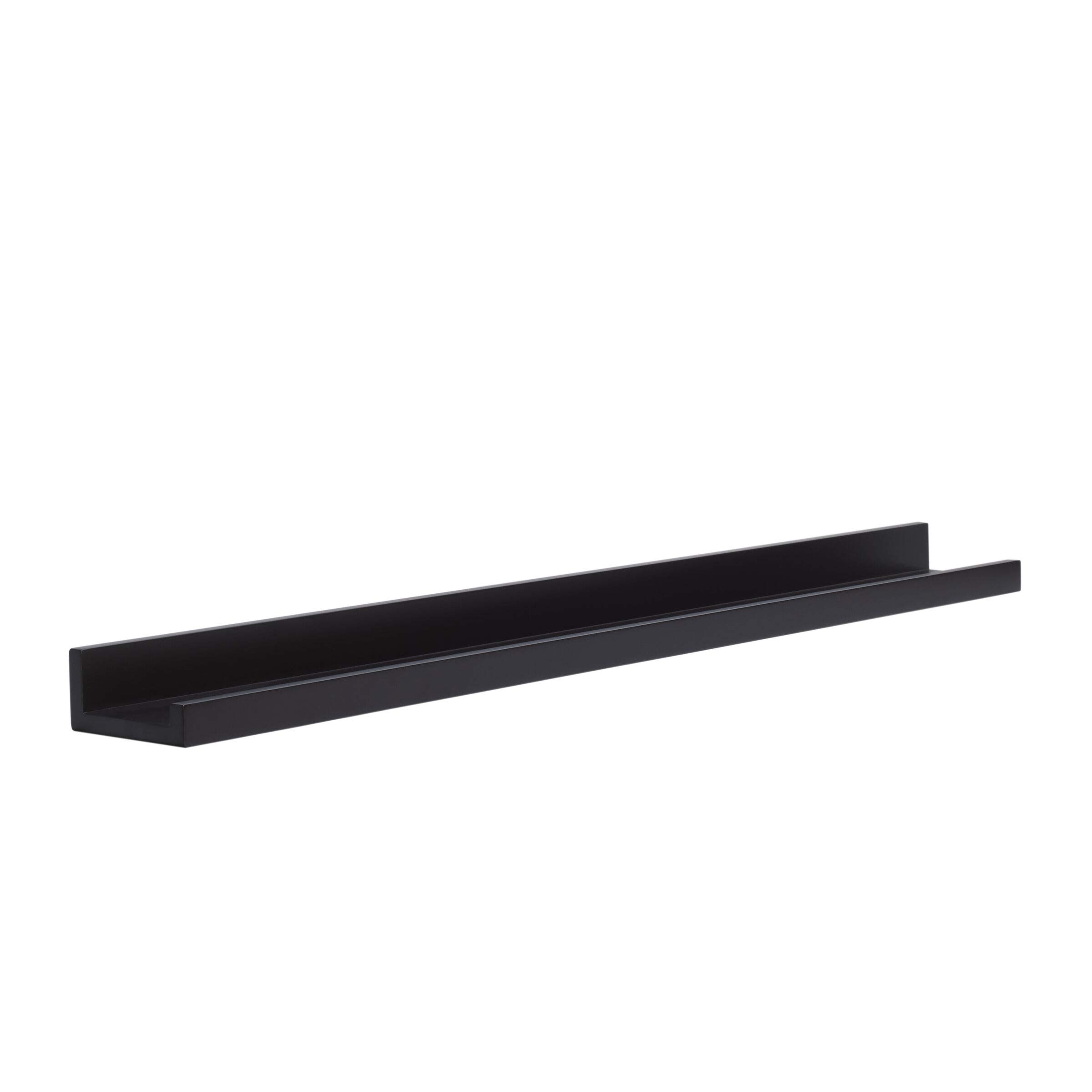 Melannco 36-Inch Floating MDF Photo Ledge Shelf - Espresso Brown Wall Display for Bedroom, Living Room, Bathroom, Kitchen & Nursery - Perfect for Framed Photos, Artwork & Decorative Displays