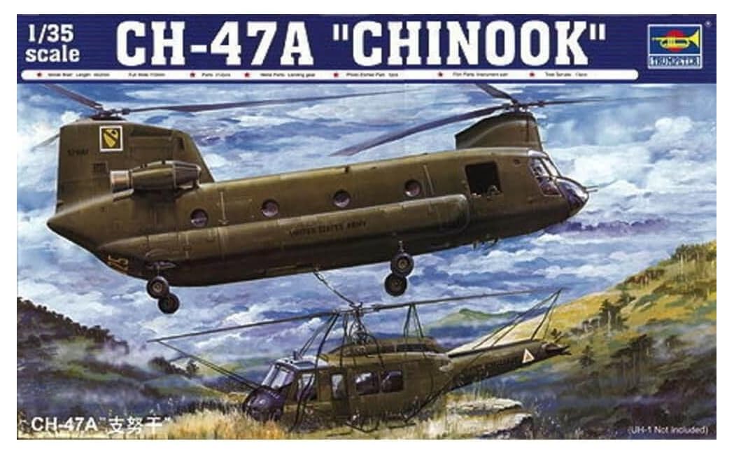 Trumpeter 1/35 Scale CH-47A Chinook Helicopter Model Kit - Military Aircraft Collectible for Hobbyists & Model Builders - Perfect for Display, Gifts & Diorama Scenes
