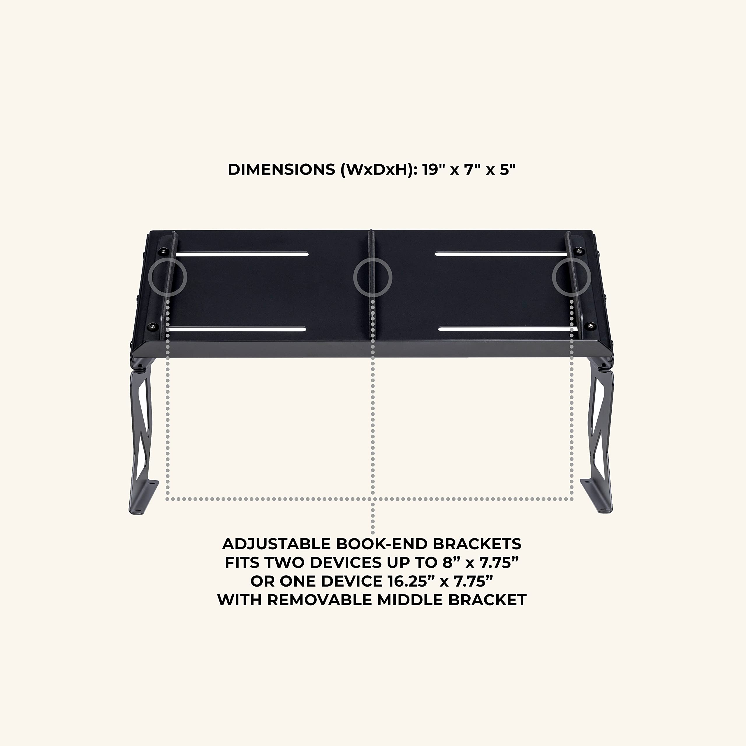 HL22051 Headliner Mod Riser Desktop Production Stand - Adjustable Monitor & Laptop Stand for Music Production, Podcasting & Streaming Setup