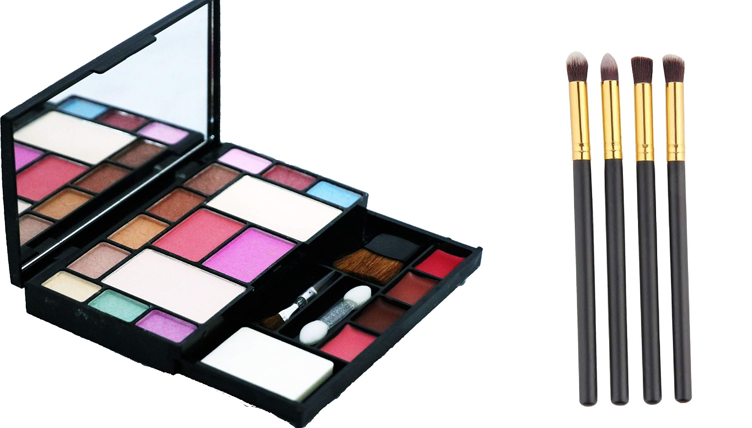 Khelni 6171 Professional 4-Piece Makeup Brush Set - Eyeshadow Blending Pencils & Eye Brushes for Perfect Makeup Application (Black) | Ideal for Daily Makeup, Professional Makeup Artists & Beauty Enthusiasts