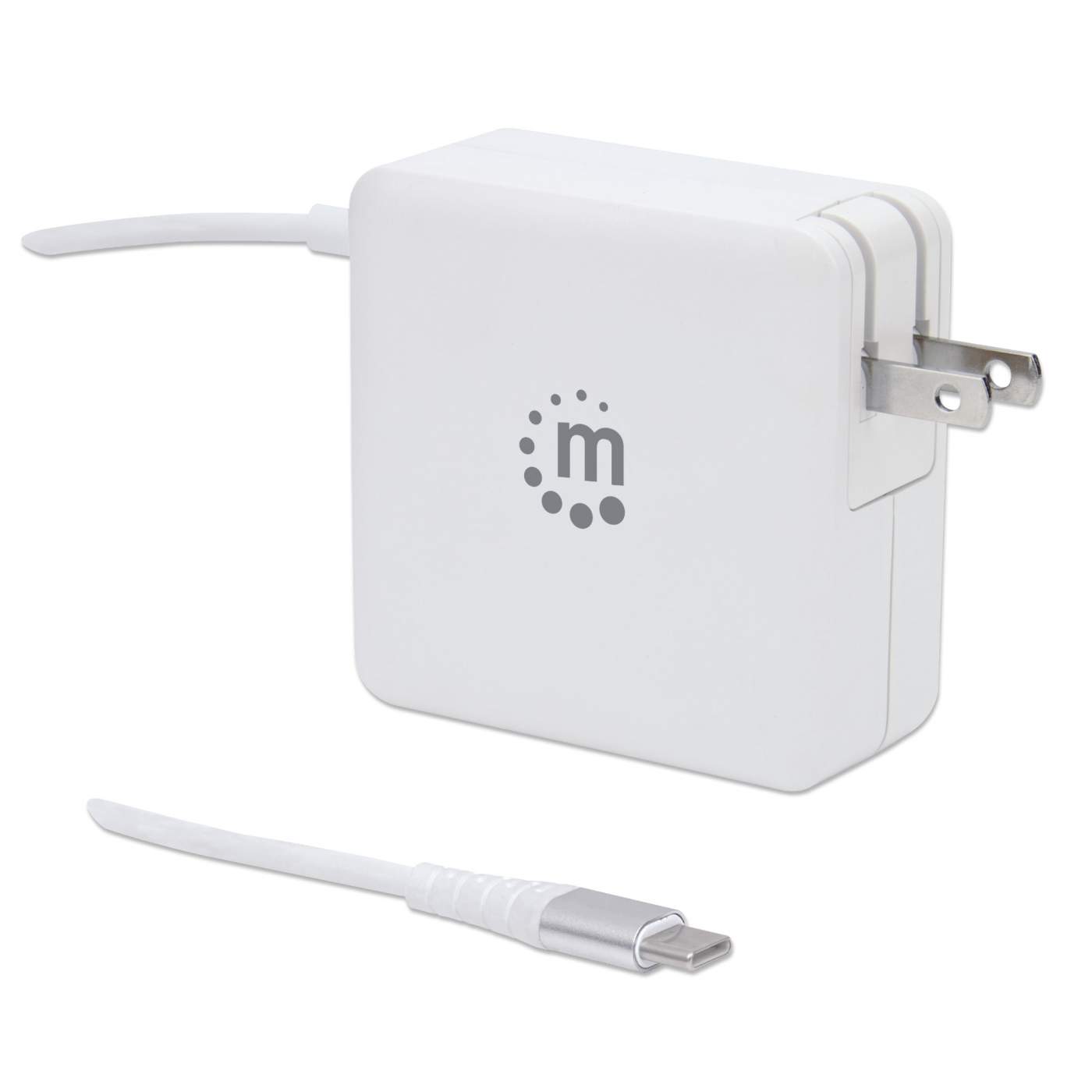 60W USB C Wall Charger with Built-in Cable - Fast Power Delivery Charger for iPhone 15, MacBook, iPad Pro & More | Home, Office, Travel Use