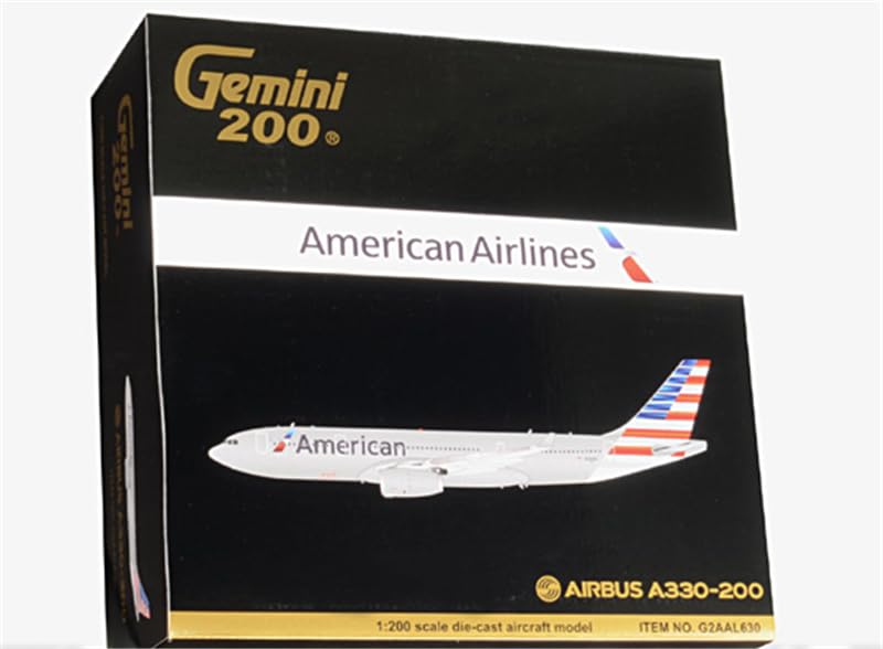GeminiJets American Airlines A330-200 N290AY Diecast Aircraft Model 1/200 Scale with Display Stand - Limited Edition Collectible for Aviation Enthusiasts & Home Office Decor