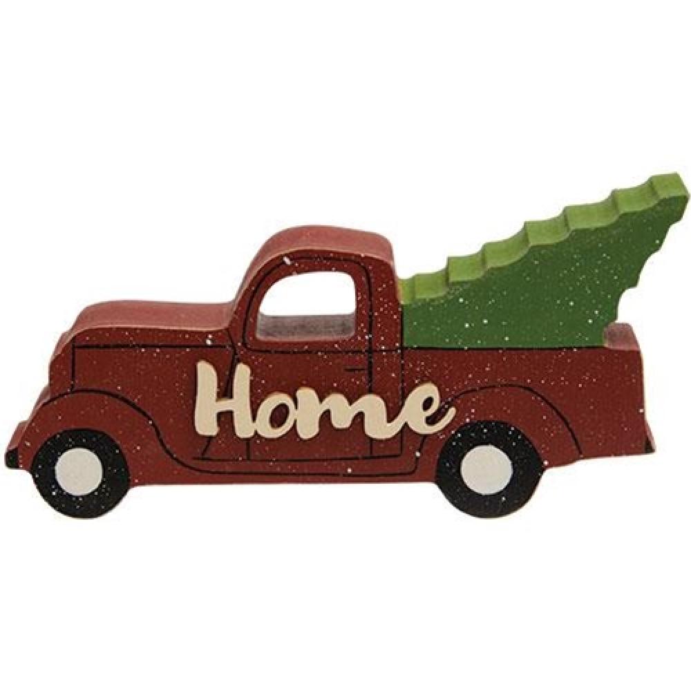 Vintage Christmas Truck Decor - Rustic Holiday Home Decorations for Mantel, Shelf & Tabletop - Festive Xmas Decorative Piece for Living Room, Office & Gifts